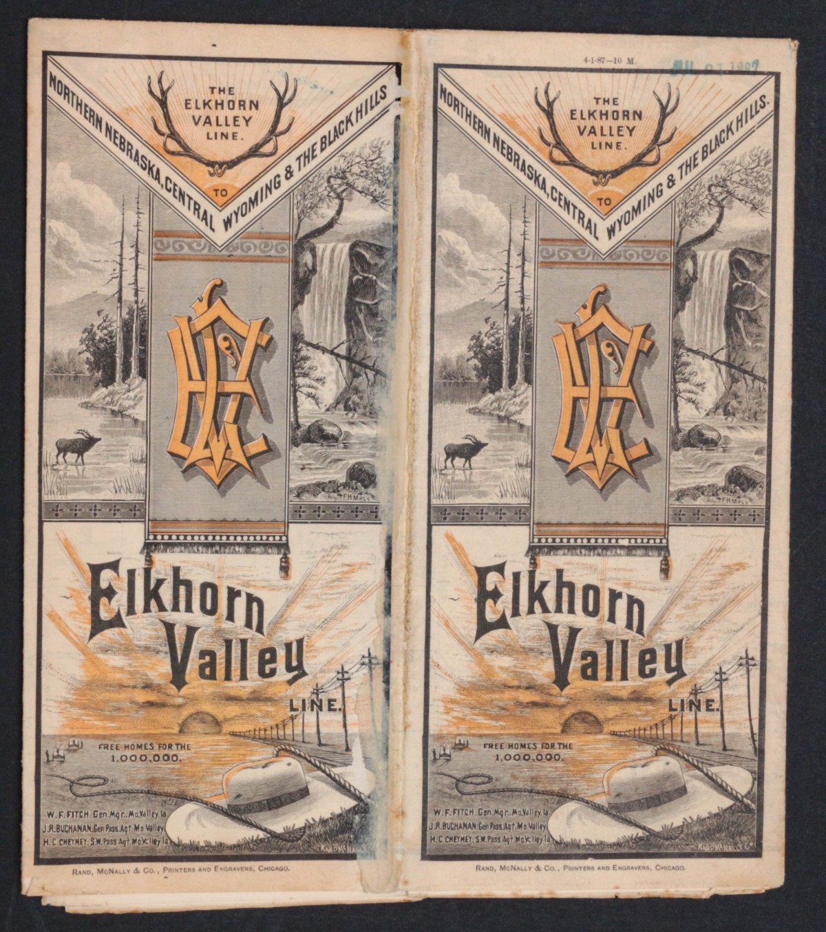 ELKHORN VALLEY LINE TIMETABLE FOR APRIL 1887