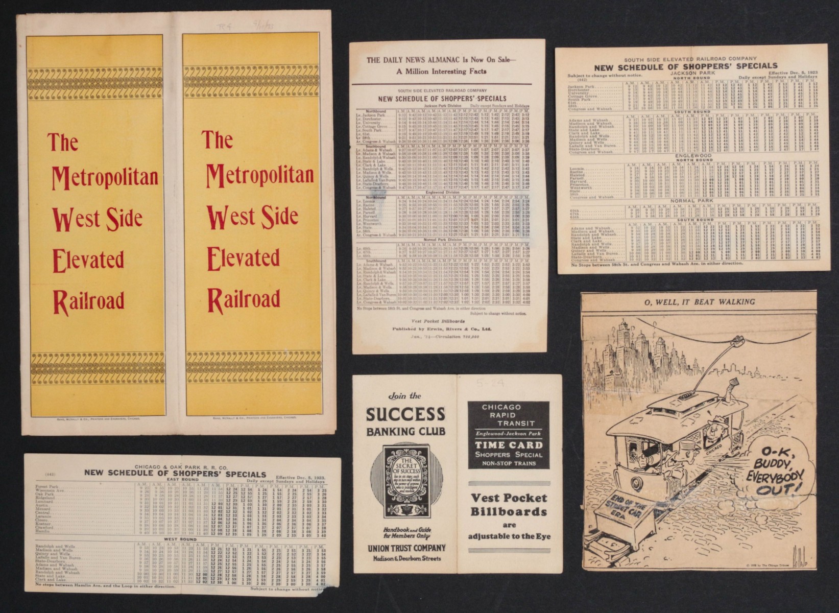 CHICAGO INTERURBAN RAILROAD TIMETABLES 1920s-30s