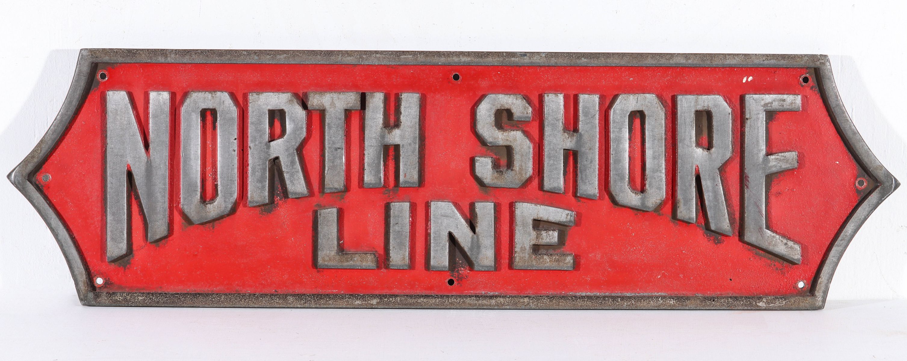 A CAST ALUMINUM SILVERLINER PLAQUE FOR NORTH SHORE LINE