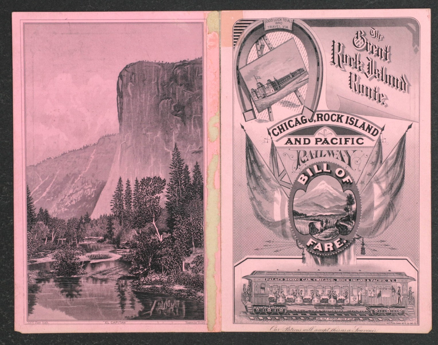 GREAT ROCK ISLAND ROUTE BILL OF FARE FOR 1881