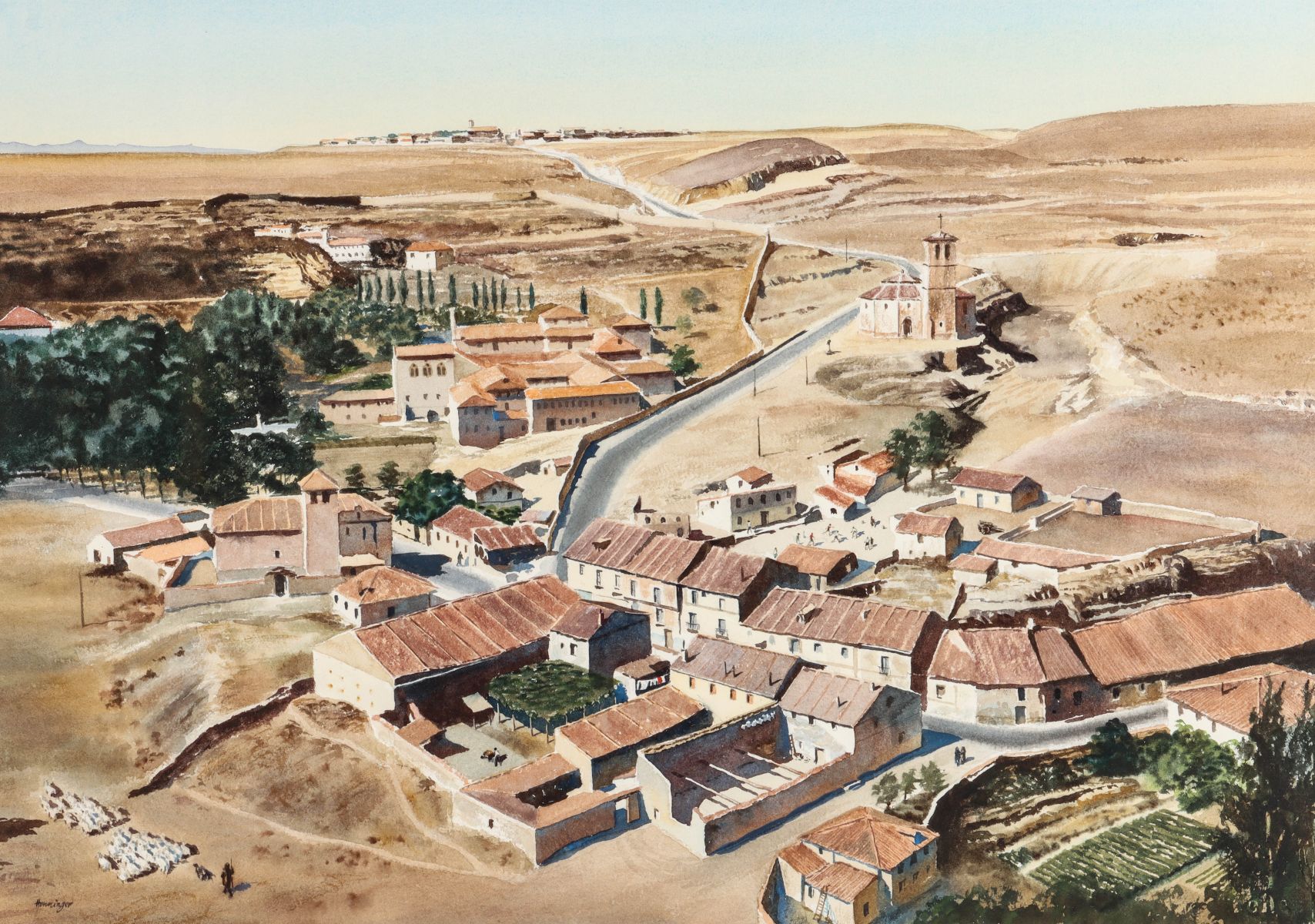 JOSEPH HENNINGER (1906-1999) WATERCOLOR
