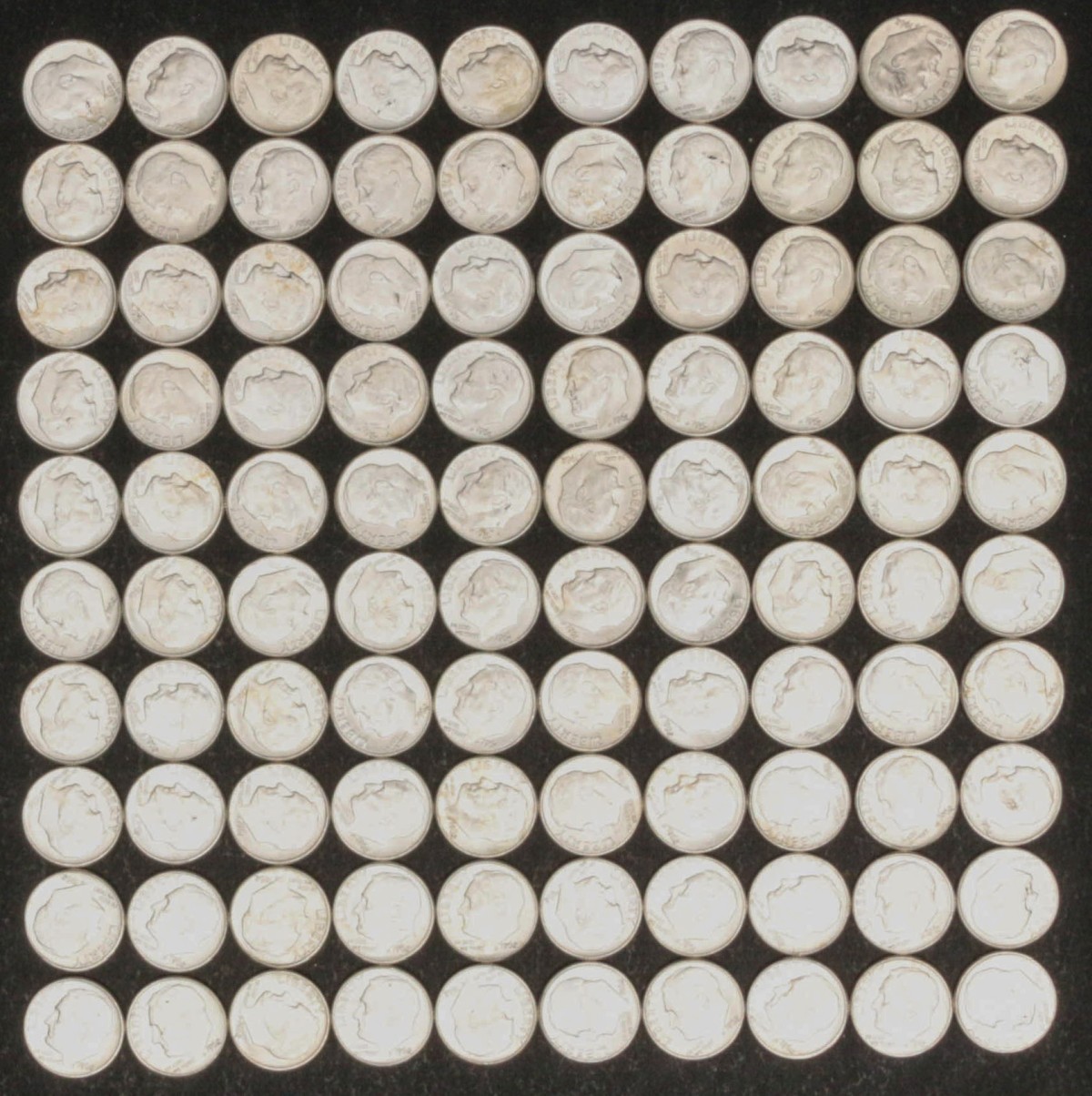 TEN DOLLARS FACE VALUE SILVER ROOSEVELT DIMES