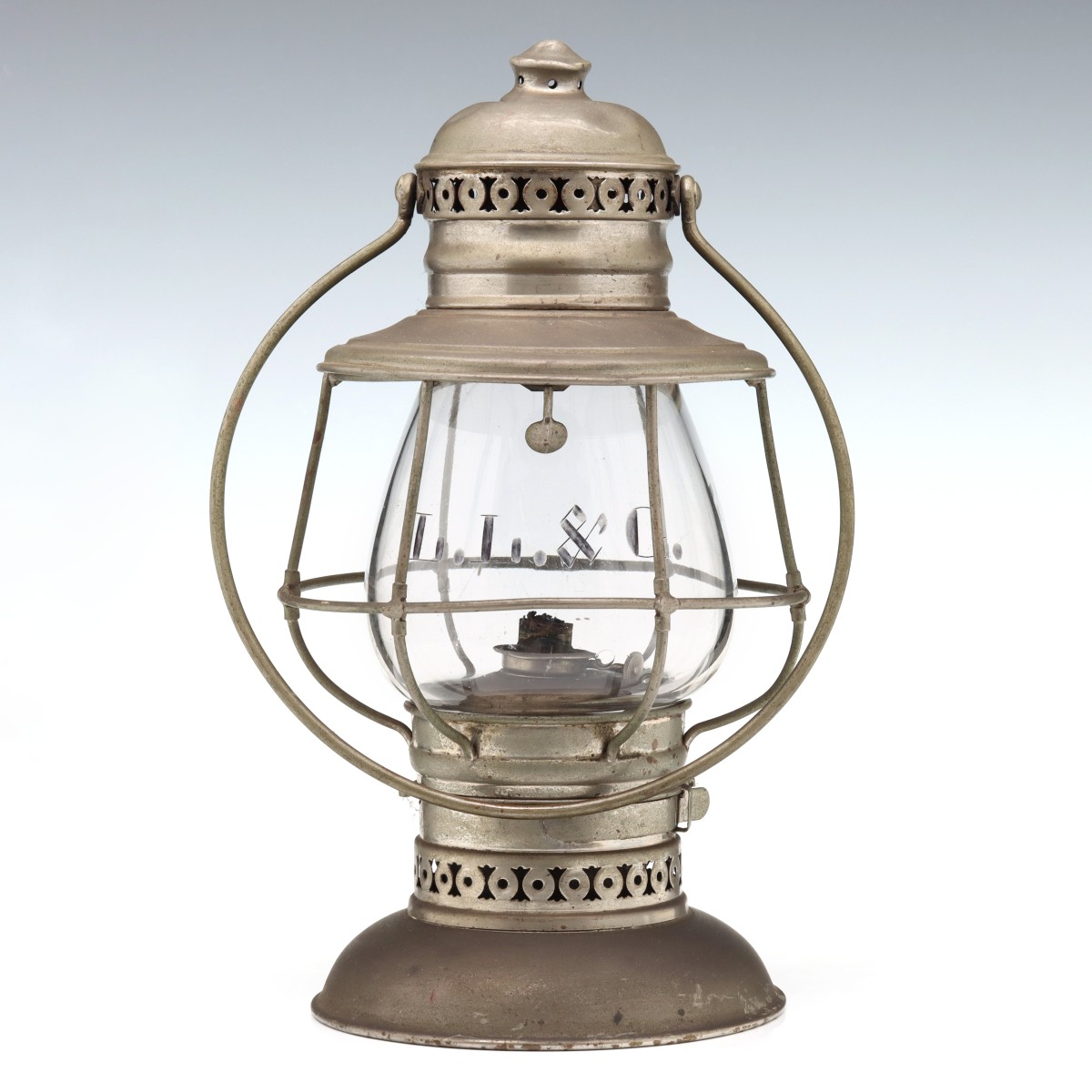 RARE LEAVENWORTH. LAWRENCE & GALVESTON RR LANTERN