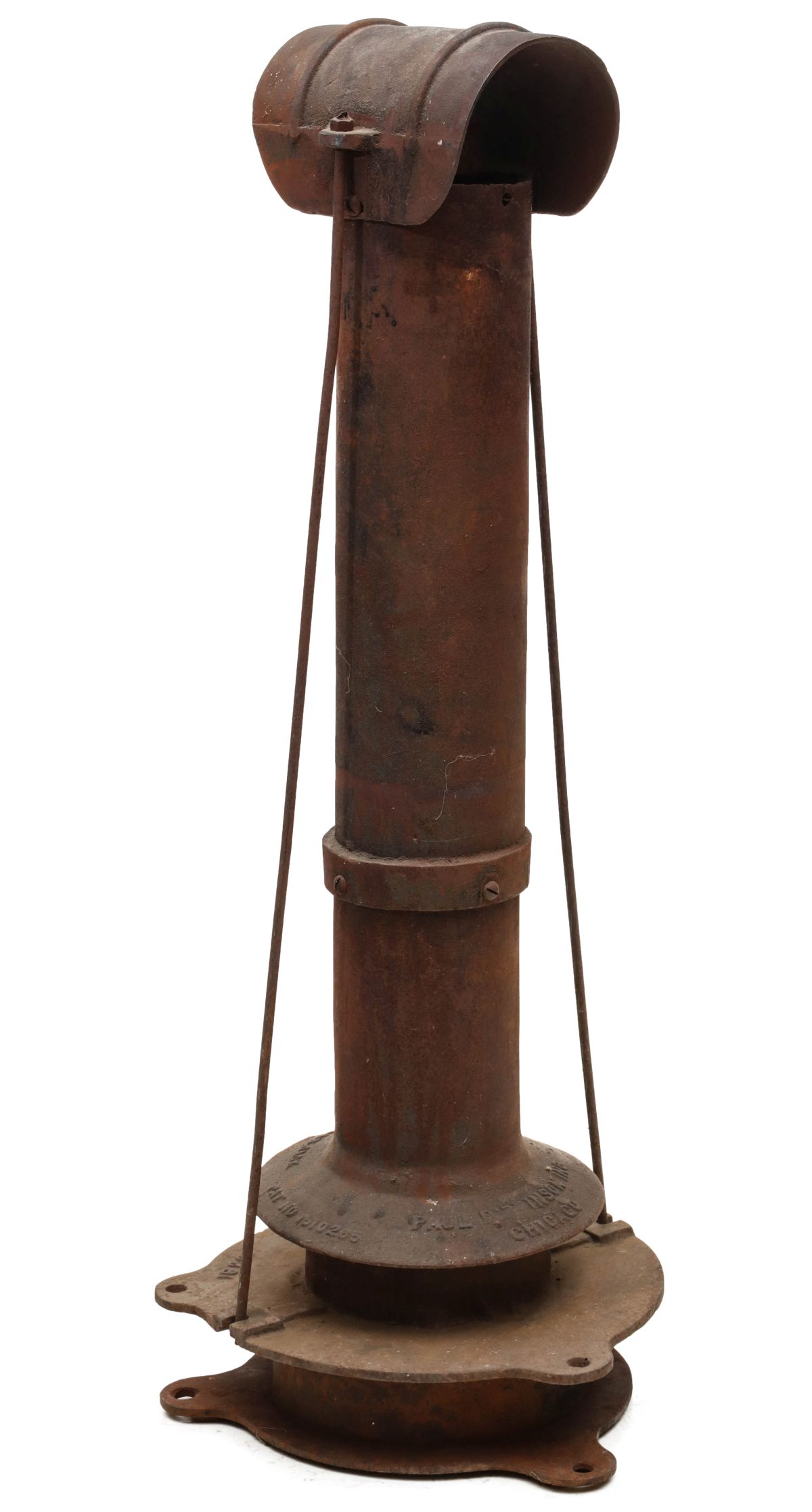 A 1920s CAST IRON CABOOSE STOVE SMOKE STACK