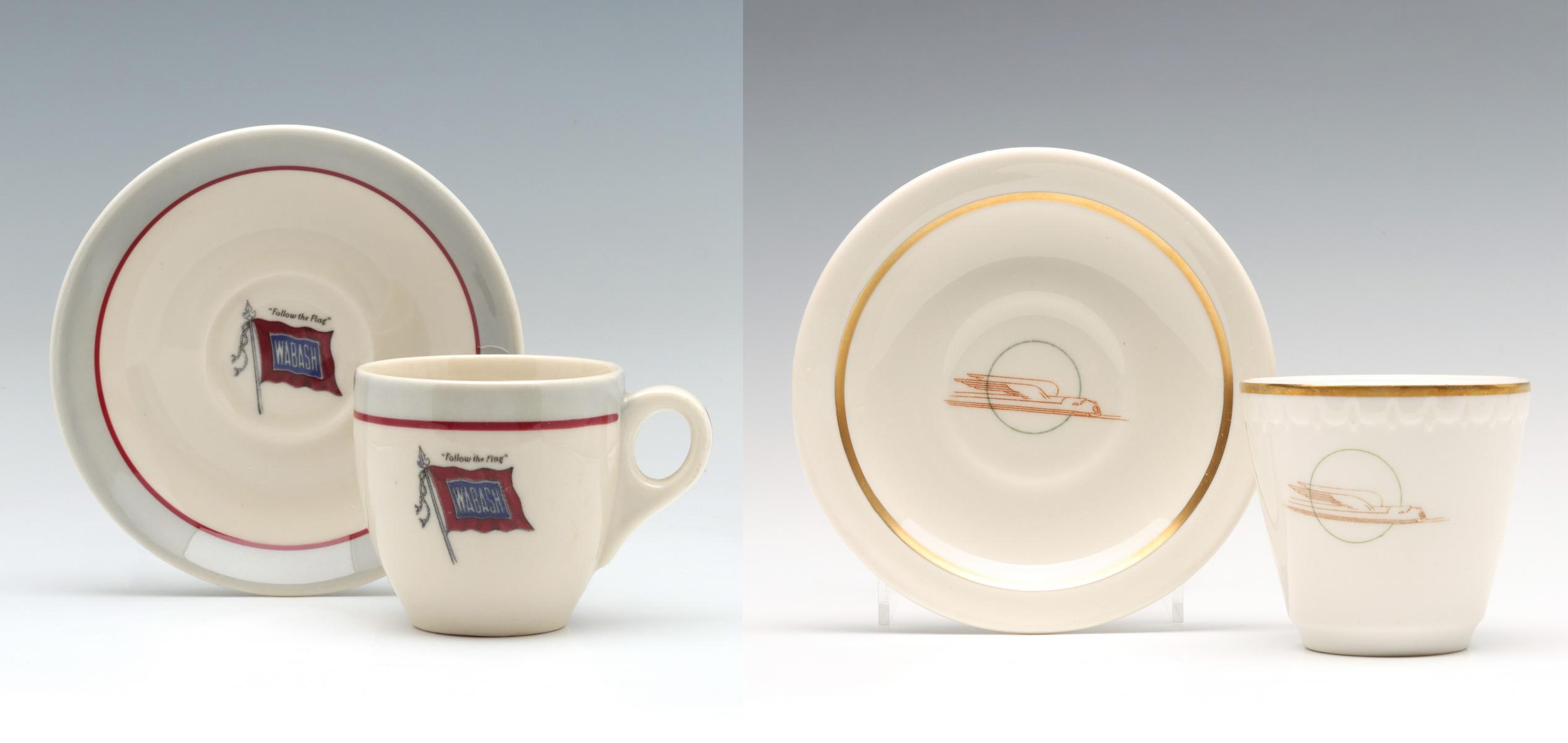 WABASH BANNER PATTERN & UP WINGED STREAMLINER DEMITASSE