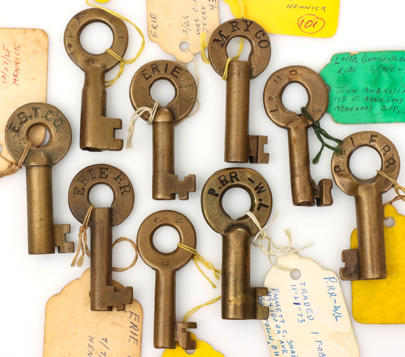 A COLLECTION OF PENNSYLVANIA RAILROAD SWITCH KEYS