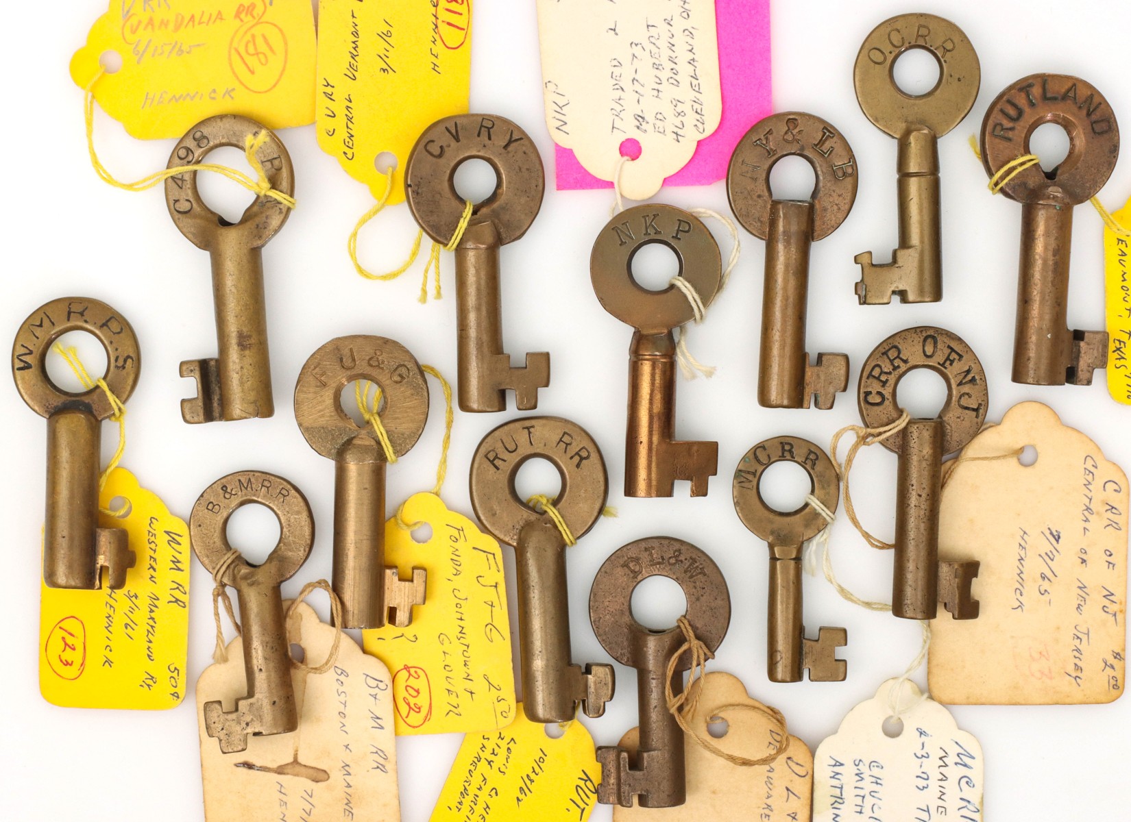 A COLLECTION OF EASTERN U.S. RAILROAD SWITCH KEYS