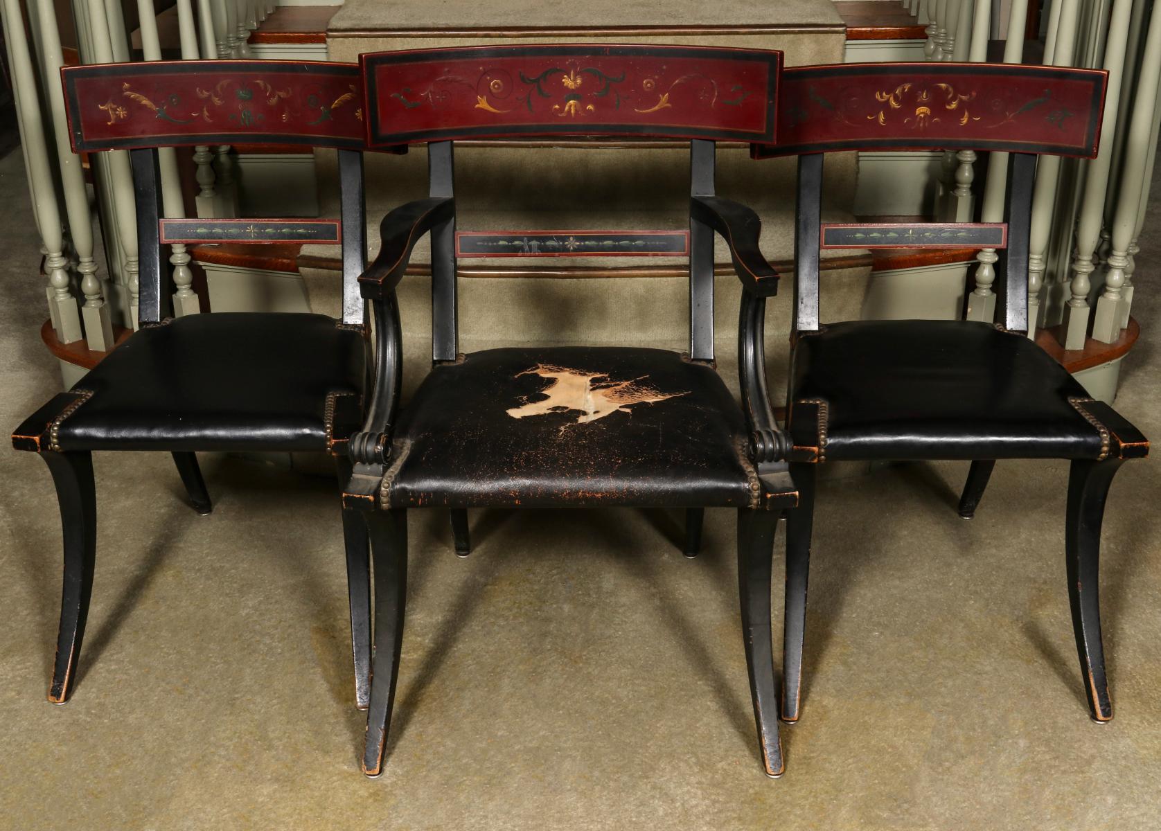 #28: NEOCLASSICAL KLISMOS CHAIRS IN ORIGINAL PAINT C. 1900