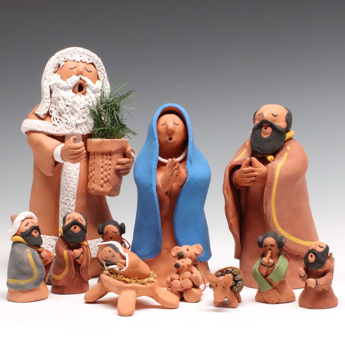 JUAN SANDOVAL NATIVITY AND SANTA CLAUS FIGURES