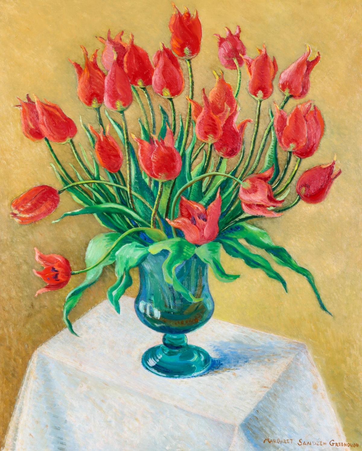 MARGARET GREENOUGH SANDZEN (1909-1994) OIL ON BOARD
