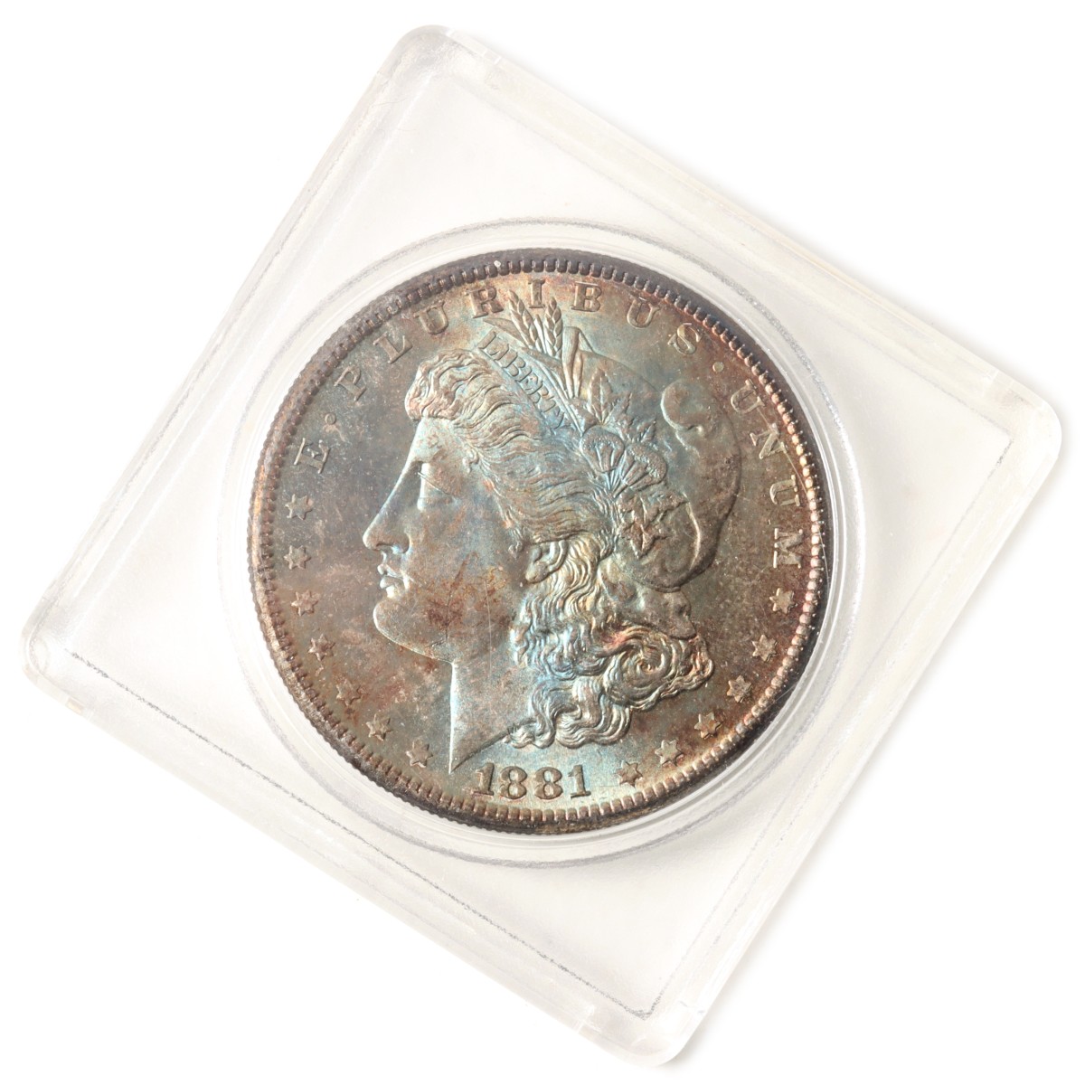 A NICELY TONED HIGH GRADE 1881-S MORGAN SILVER DOLLAR