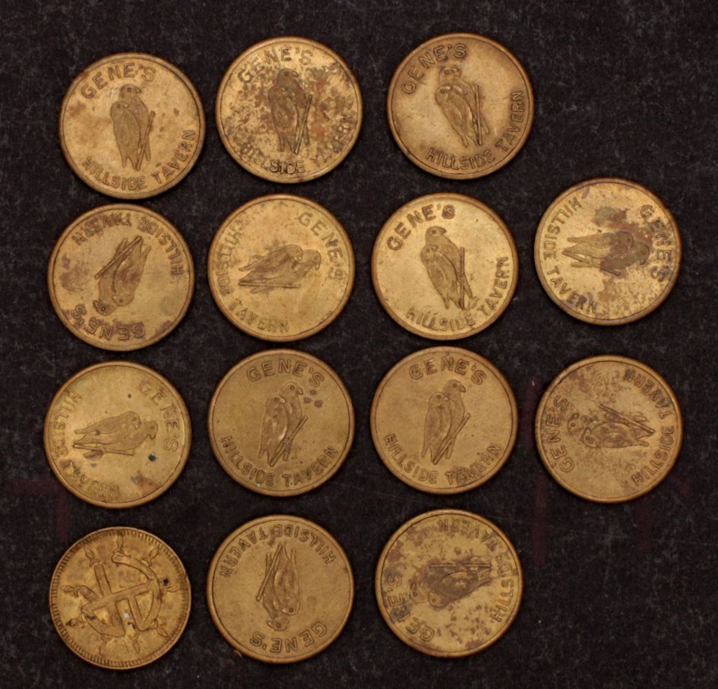 14 GENE'S HILLSIDE TAVERN TOKENS (MINNESOTA)