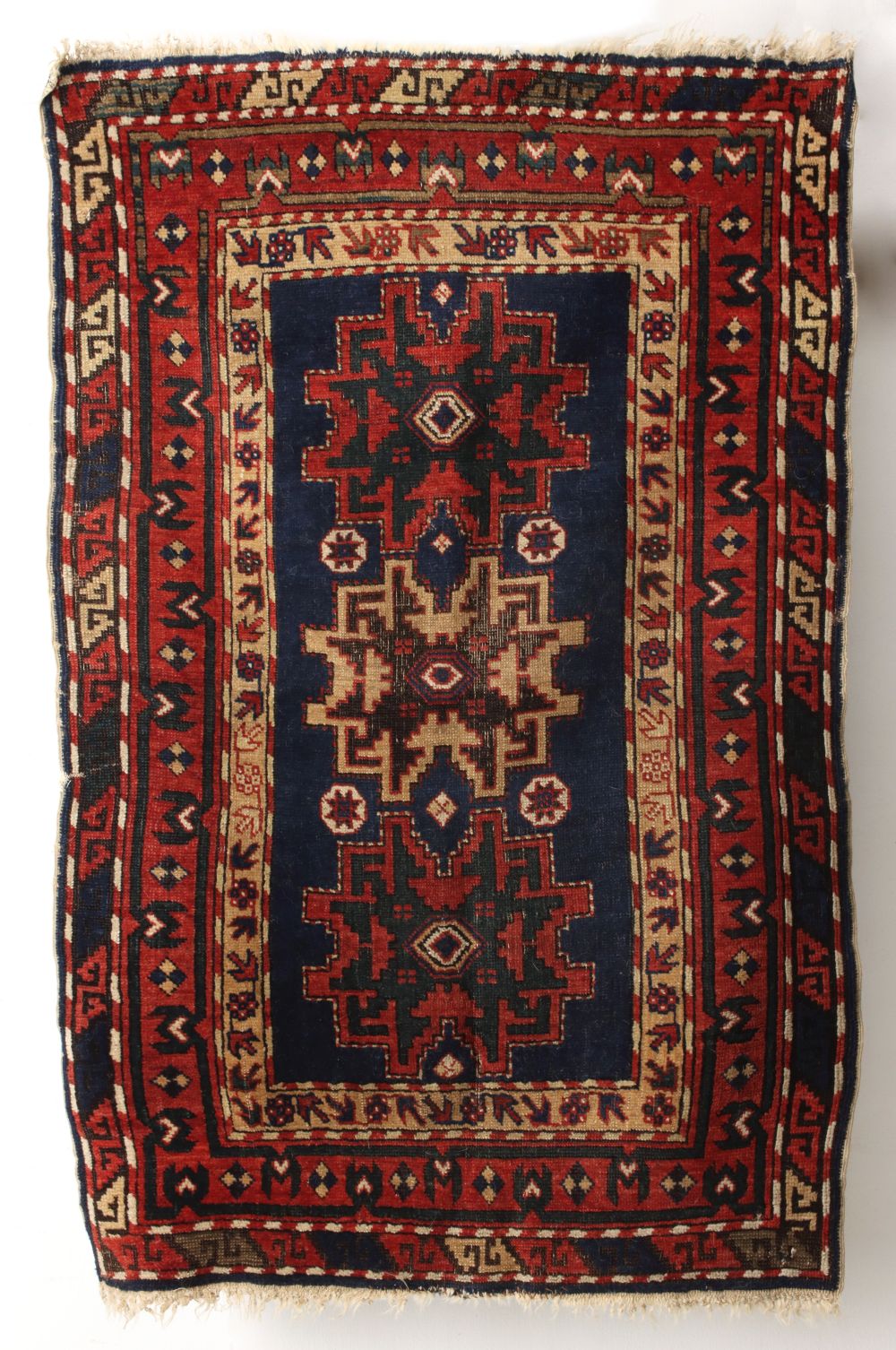 A GOOD ANTIQUE SHIRVAN LESGHI STAR RUG CIRCA 1870s