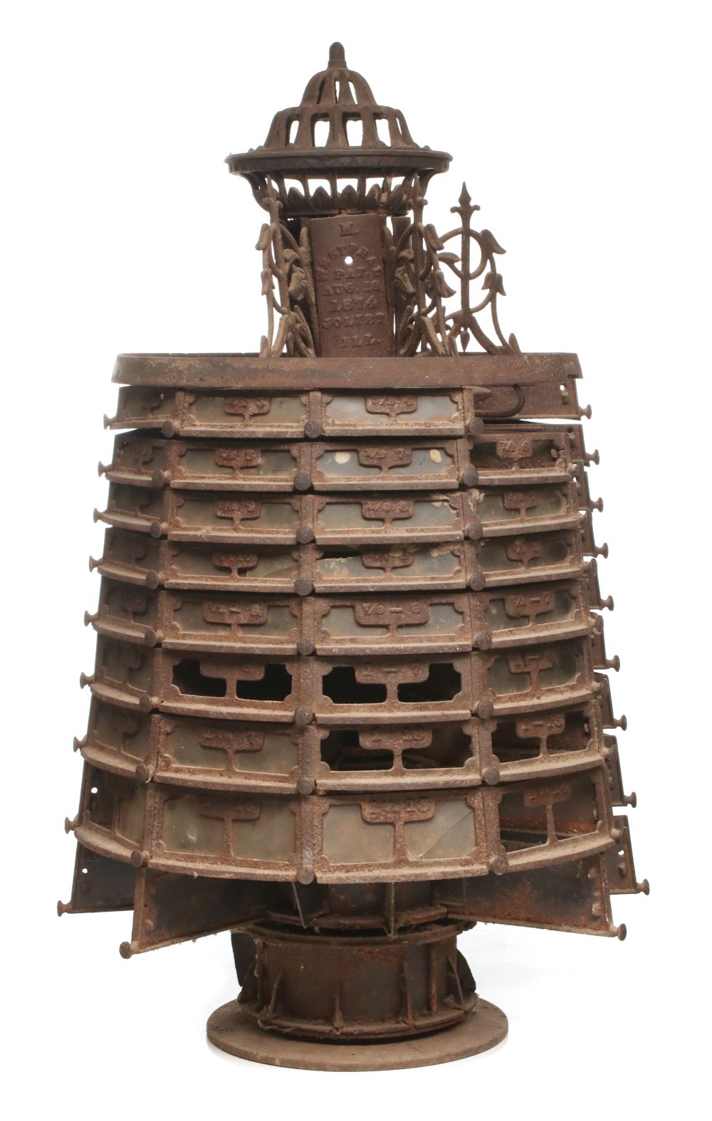 A CAST IRON MULTI-DRAWER NUT, BOLT PARTS BIN PAT'D 1874