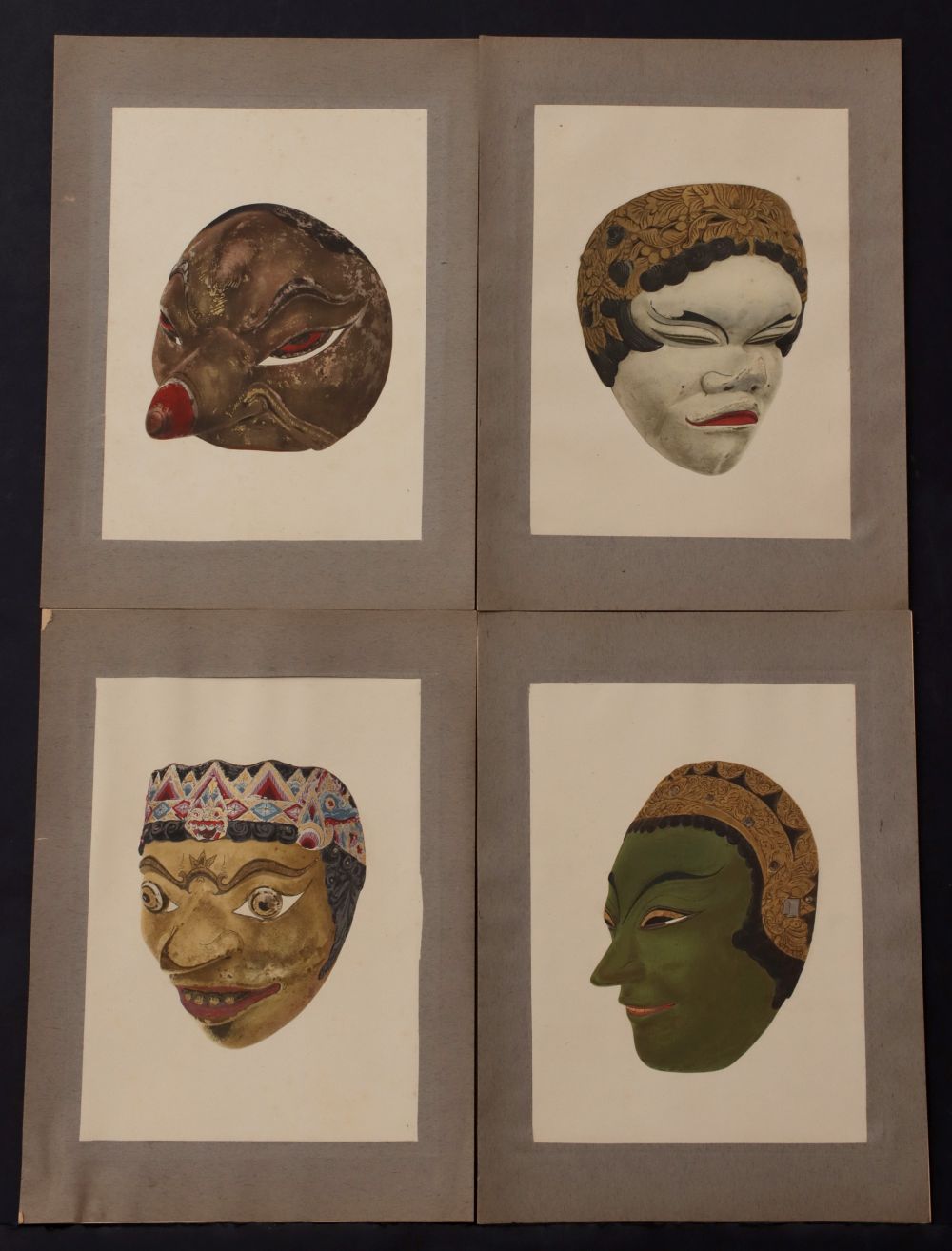 A 1918 JAPANESE FOLIO OF ONI DEMON MASK DESIGN HISTORY