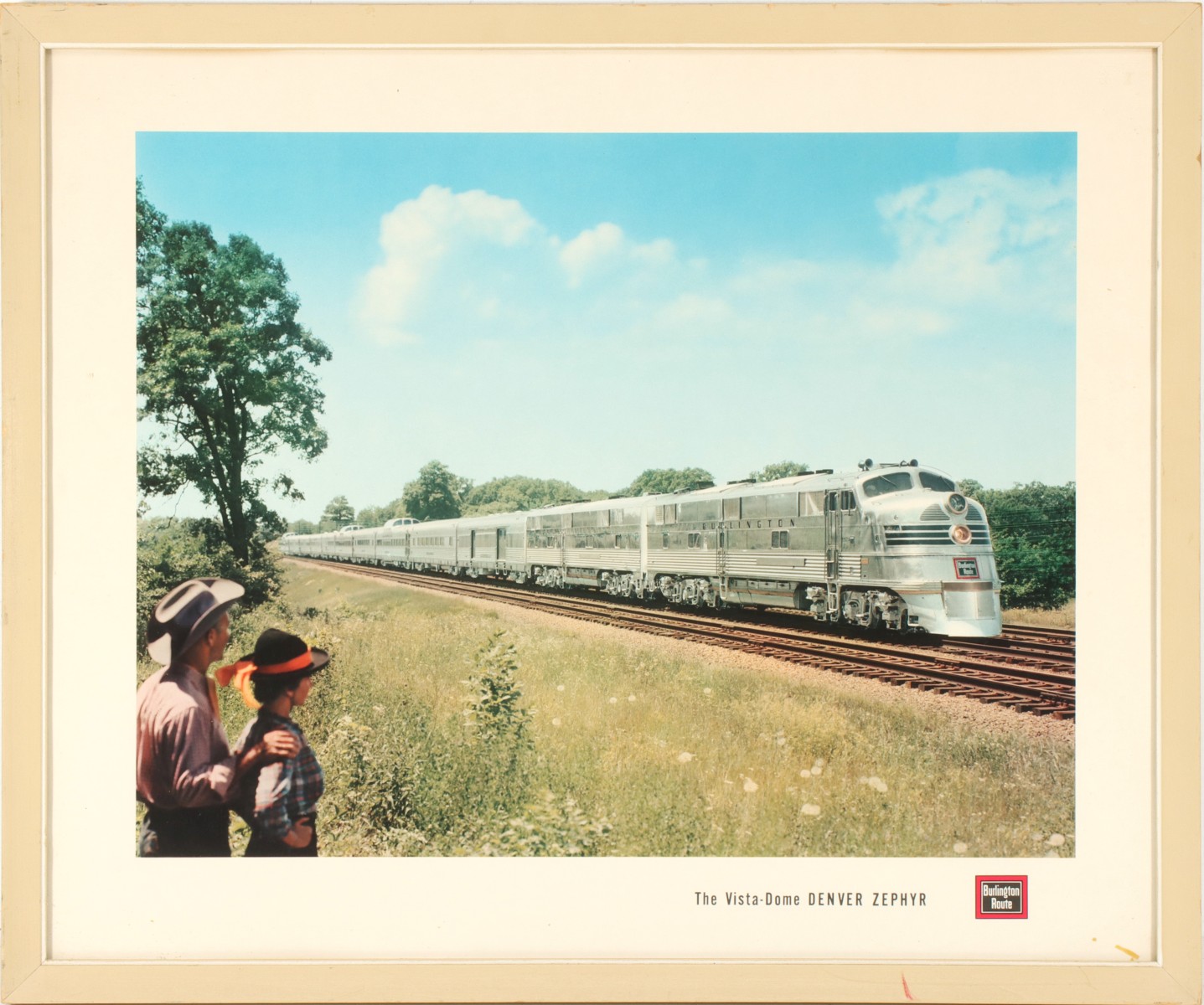 A BURLINGTON ROUTE DENVER ZEPHYR ADVERTISING PRINT