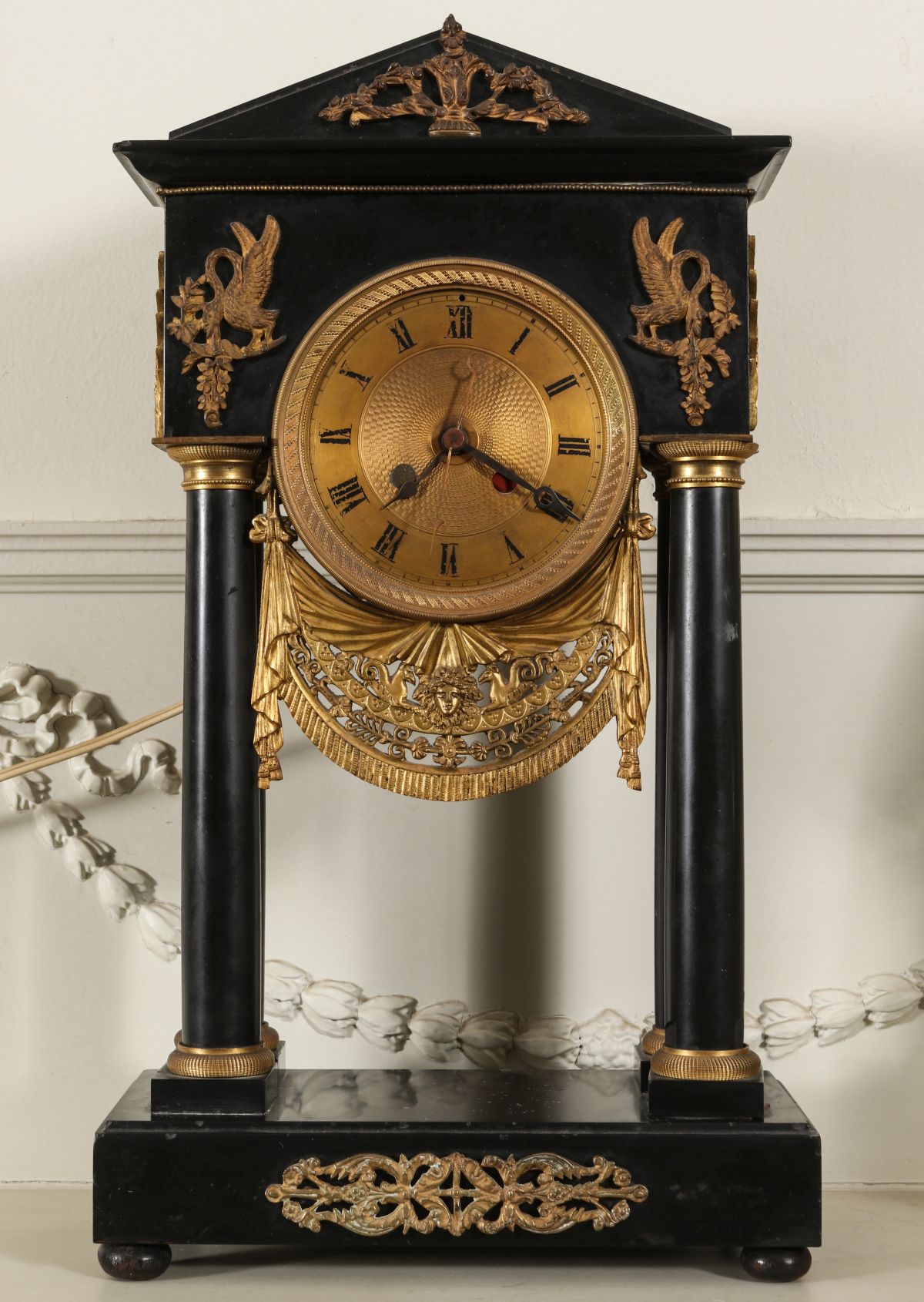 AN ALTERED 19TH C. LOUIS PHILLIPE PORTICO CLOCK