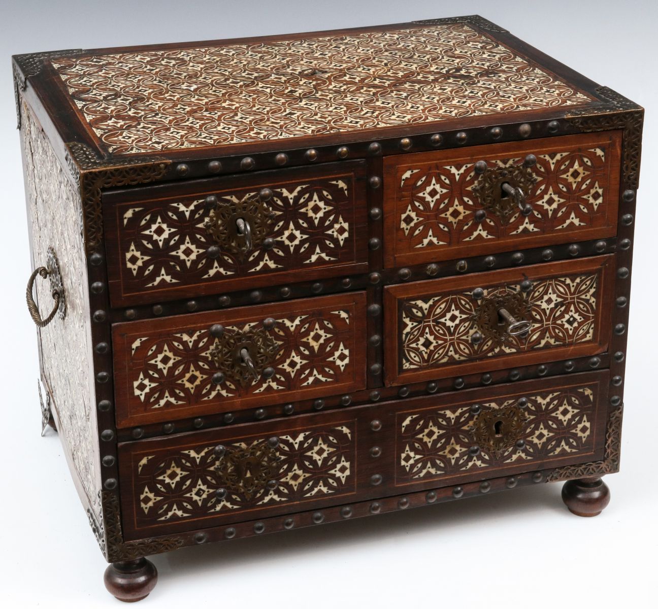 A 17TH/18TH C. INDO PORTUGUESE TABLETOP CABINET