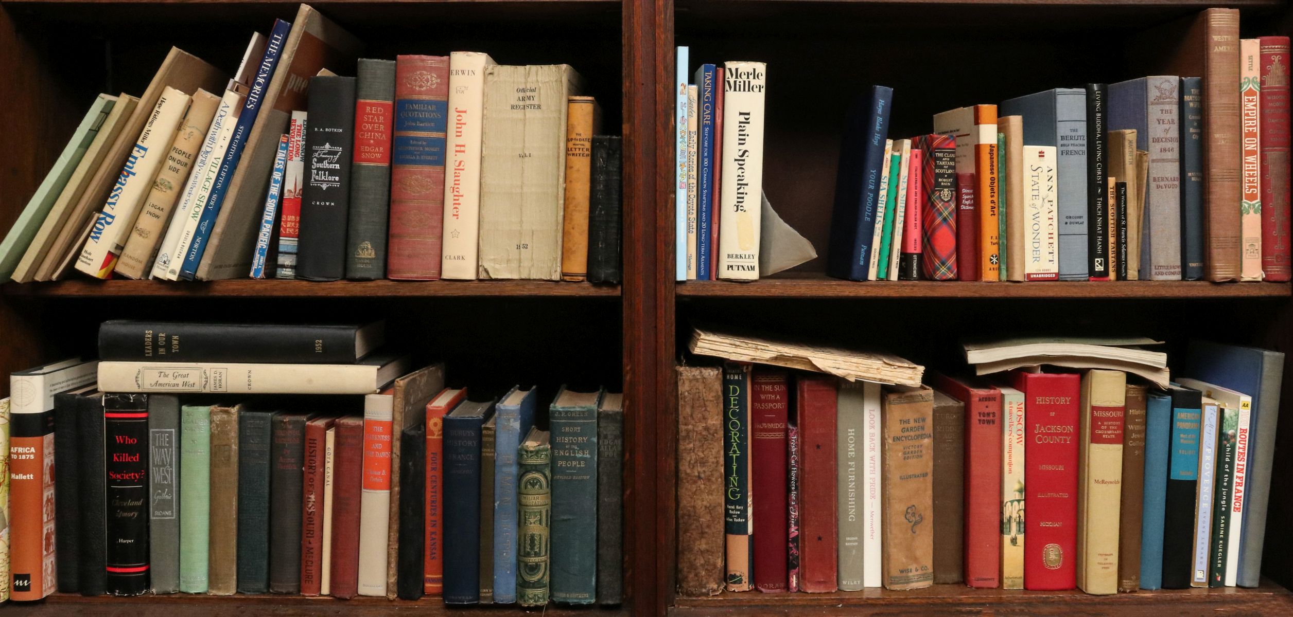 FOUR SHELVES OF BOOKS