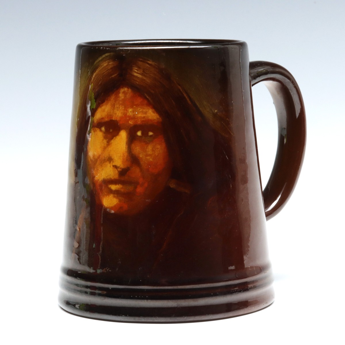 A ROOKWOOD POTTERY MUG WITH NATIVE AMERICAN PORTRAIT