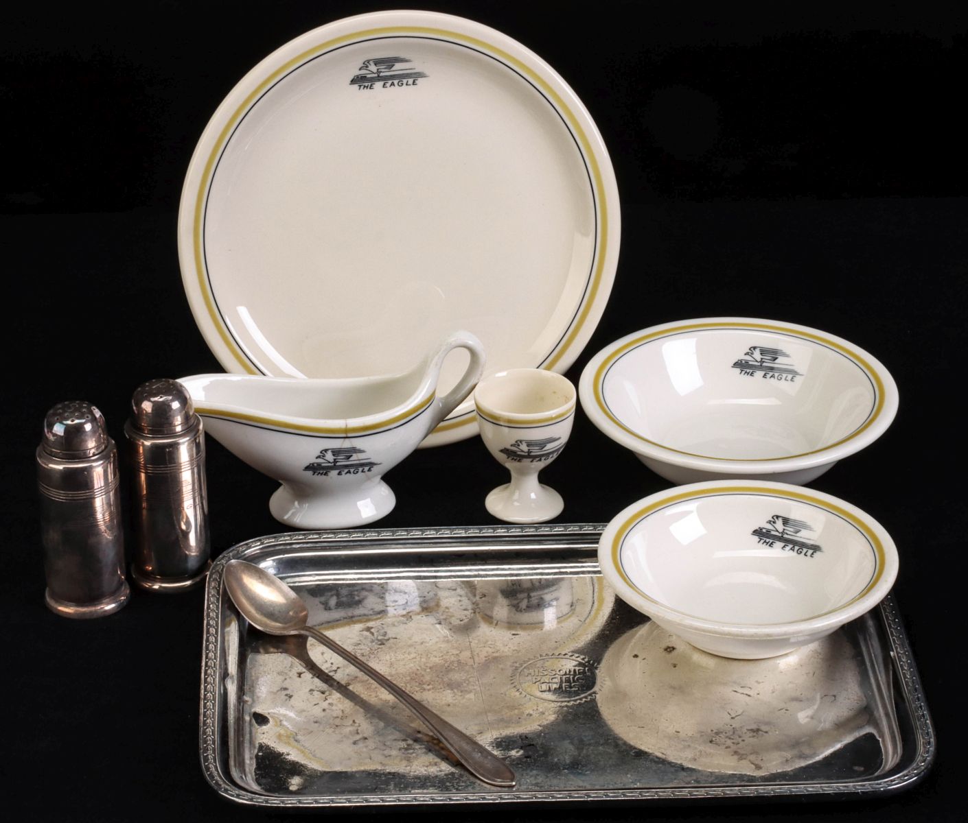 MoPAC 'THE EAGLE' RAILROAD CHINA AND SILVER PLATE