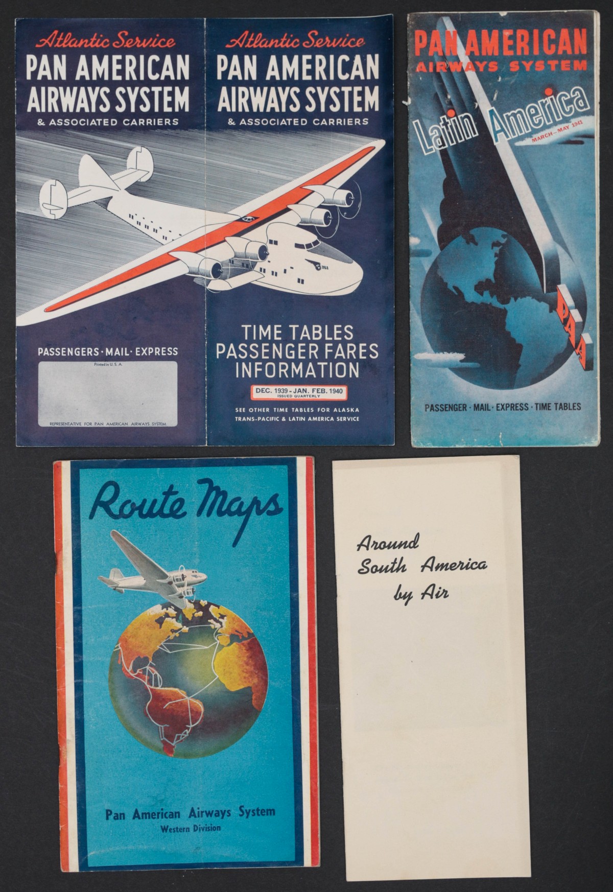 MID 20TH C. PAN AMERICAN AIRWAYS BROCHURES & TIMETABLES