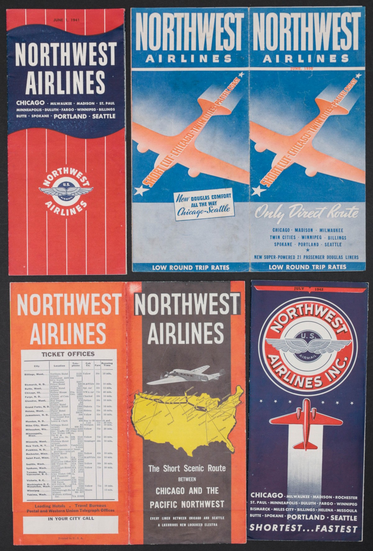 NORTHWEST, BRANIFF, WESTERN AND OTHER AIRLINE EPHEMERA