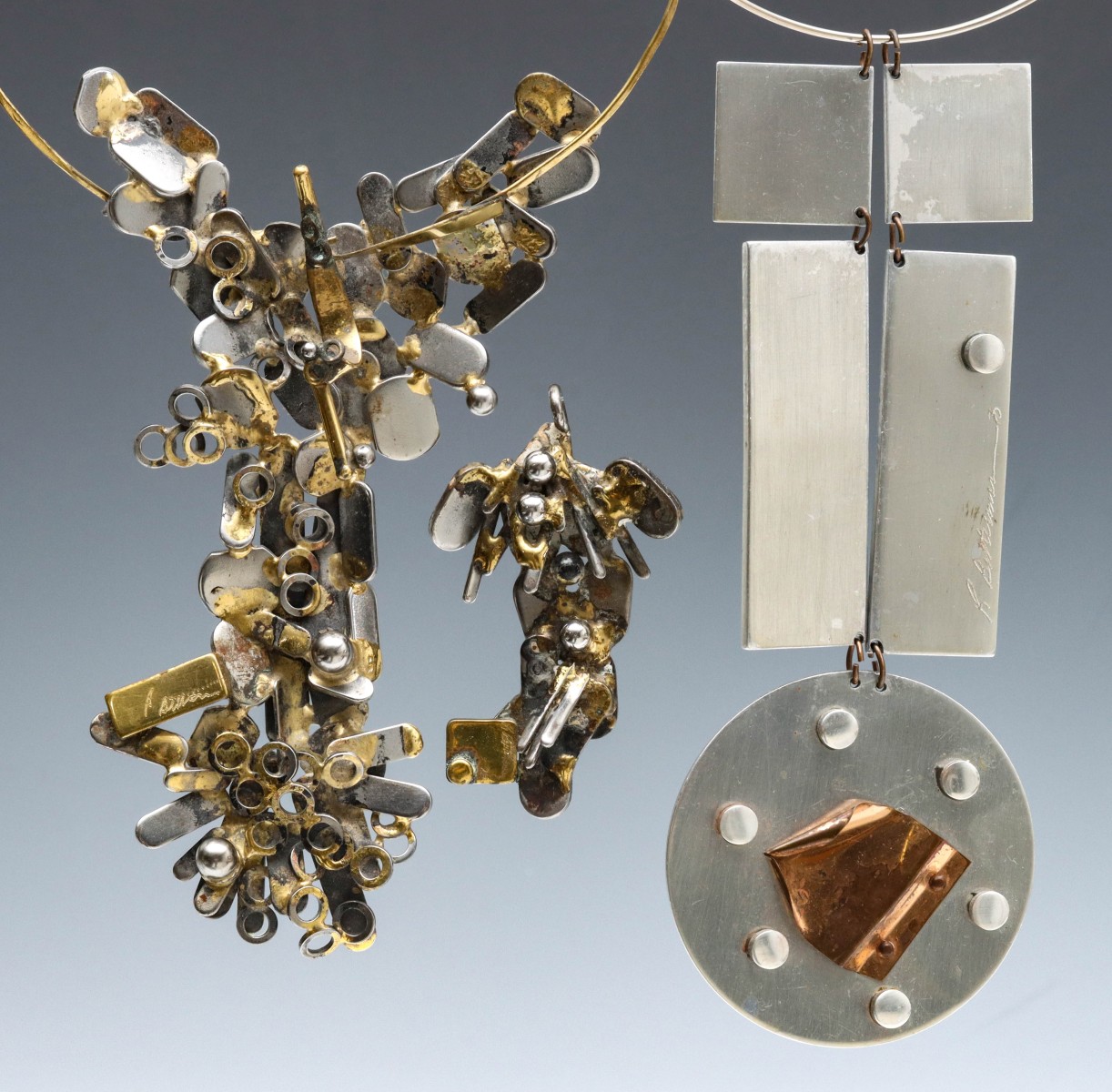 LATE 20TH C. BRUTALIST JEWELRY SIGNED RICHARD BITTERMAN