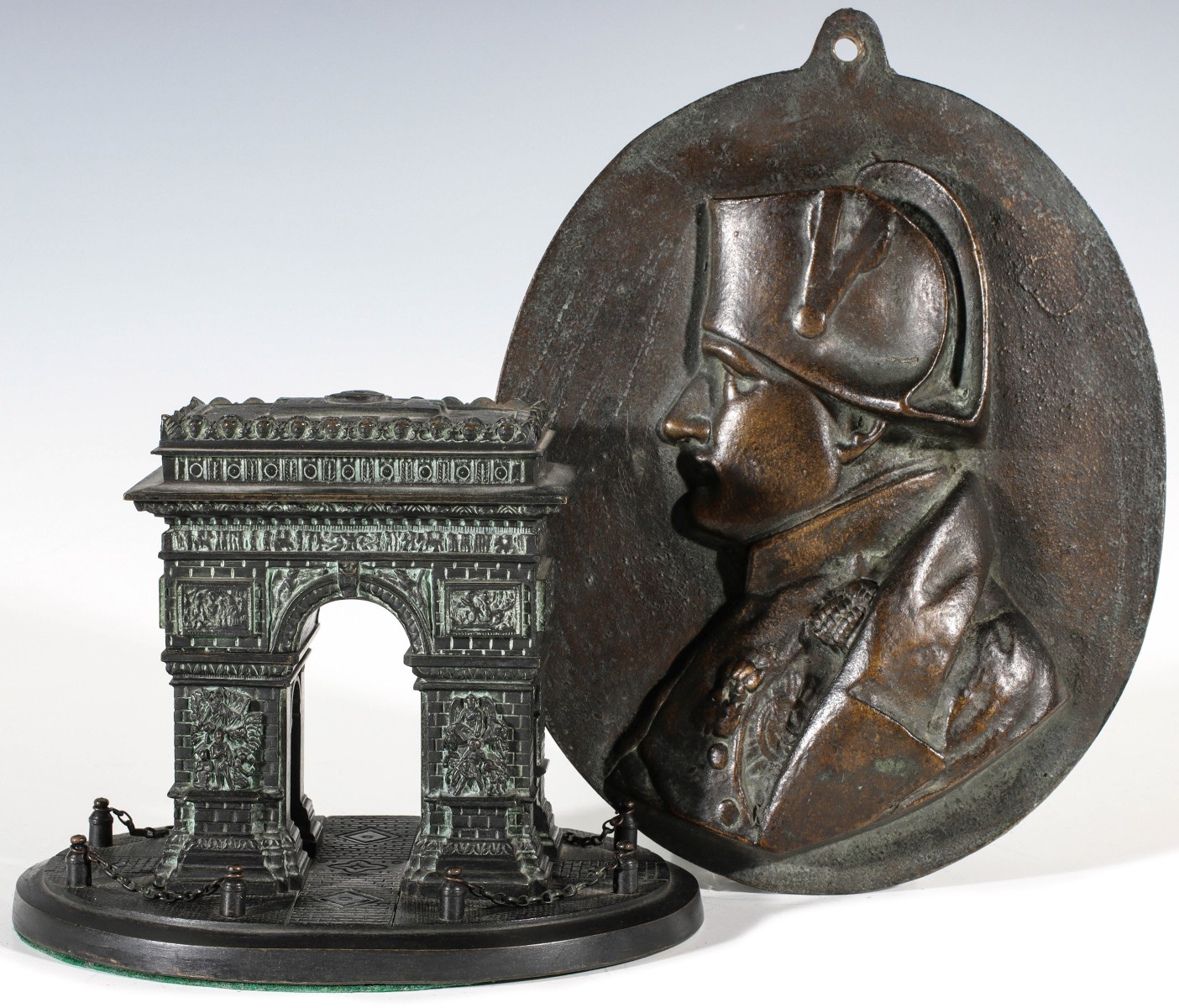 A 19TH C. GRAND TOUR BRONZE MODEL OF ARC DE TRIOMPHE