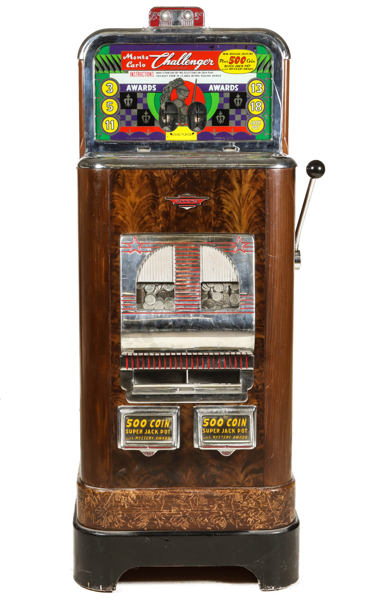 AN UPRIGHT MONTE CARLO CHALLENGER SLOT MACHINE