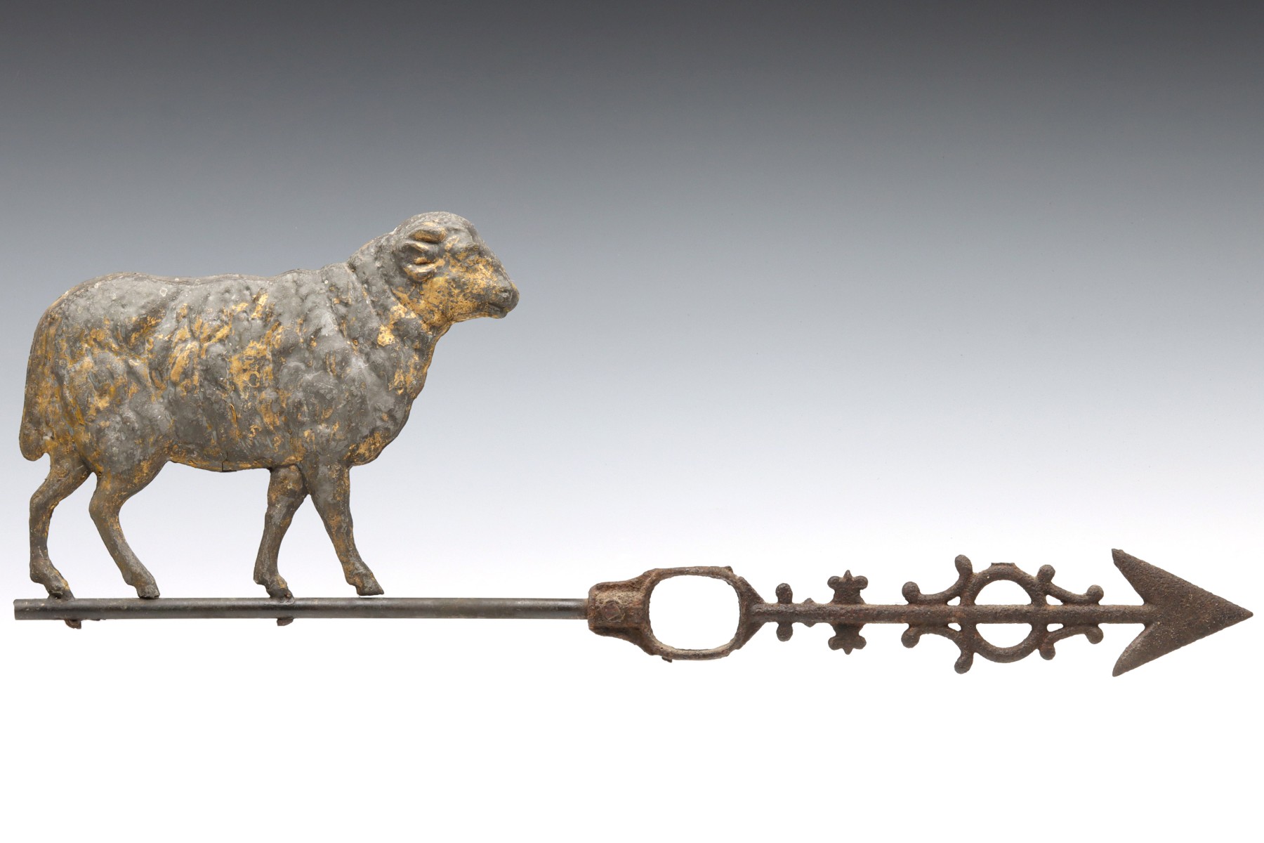 A FIGURAL RAM LIGHTNING ROD WEATHER VANE C. 1900