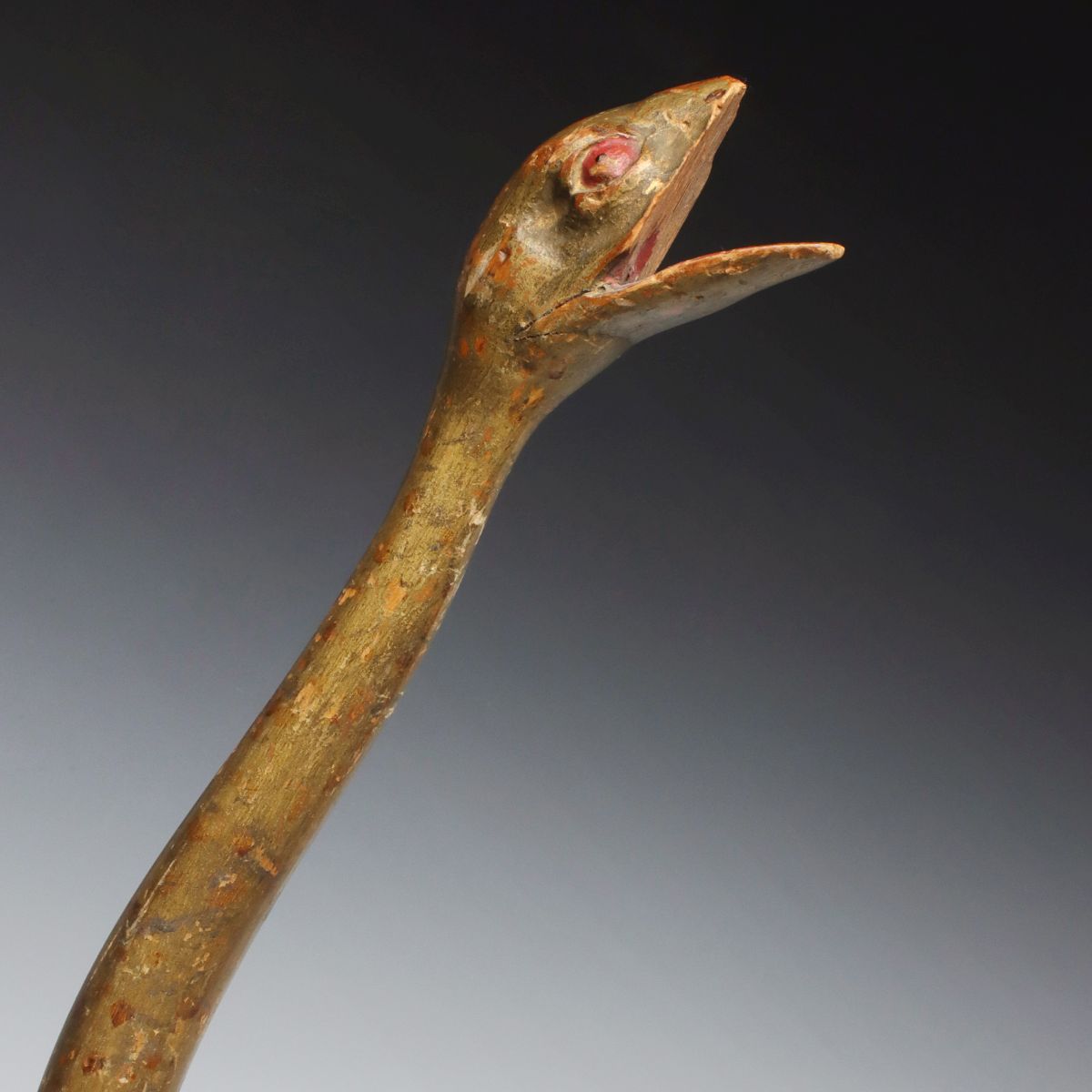 AN INTERESTING FOLK ART SNAKE WALKING STICK