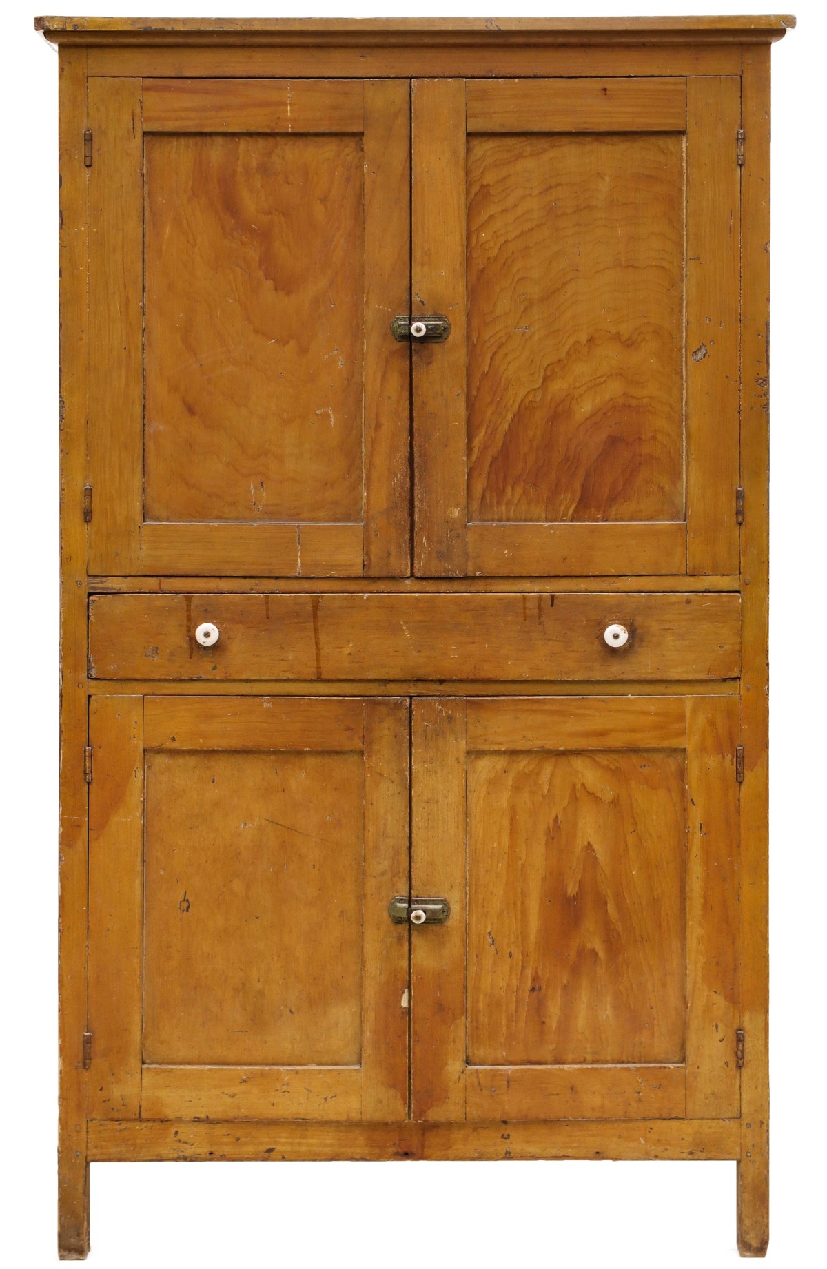 A LATE 19TH C. GRAIN PAINTED KITCHEN CABINET