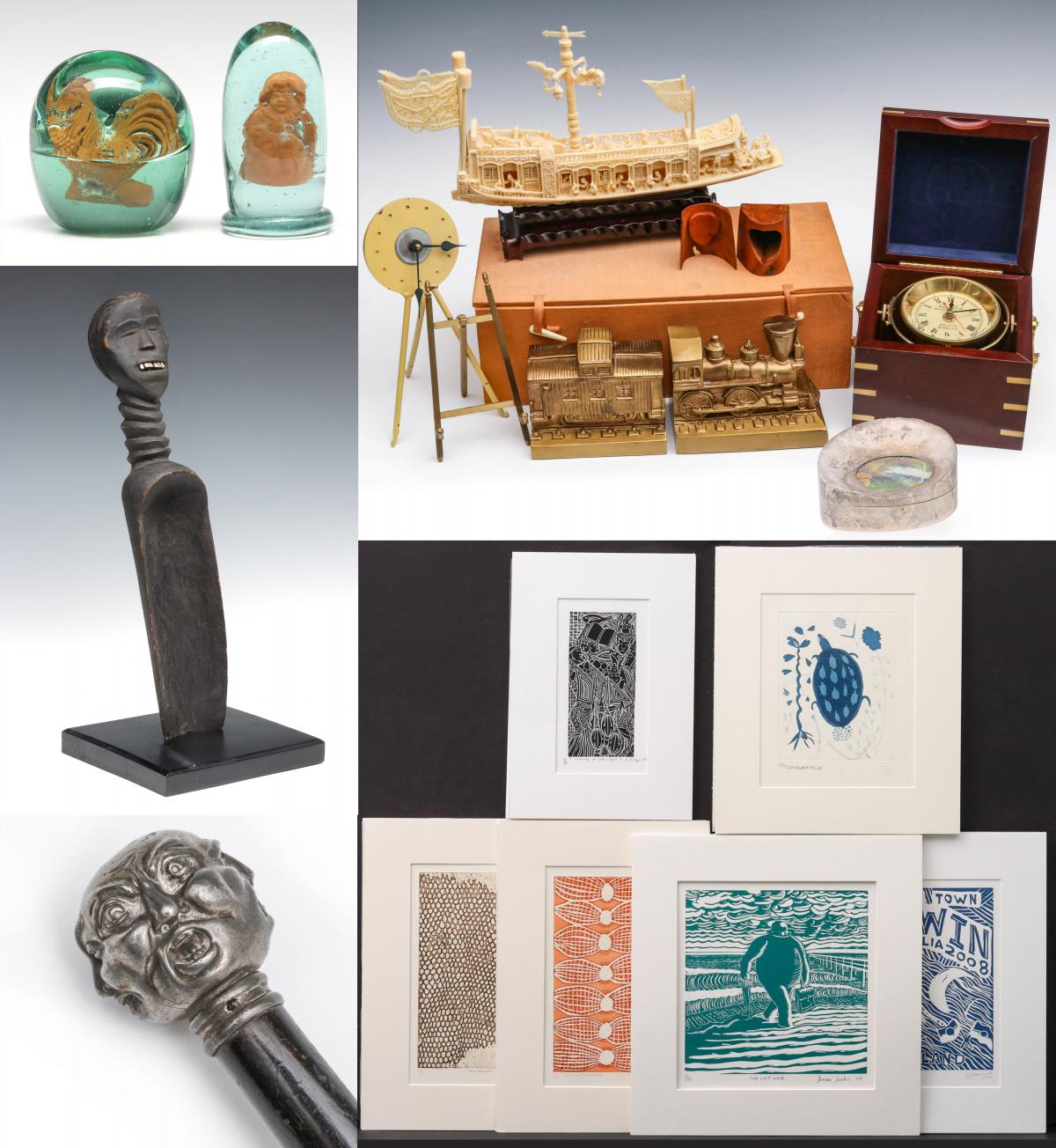 MISCELLANEOUS CLOCKS, PRINTS AND DECORATIVE ARTS