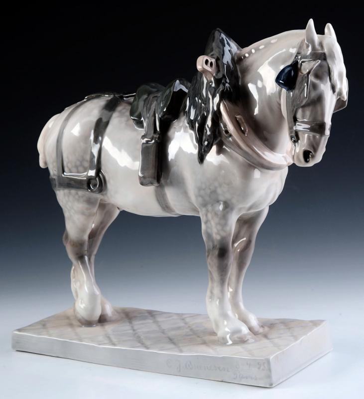 A ROYAL COPENHAGEN FIGURE OF PERCHERON DRAFT HORSE