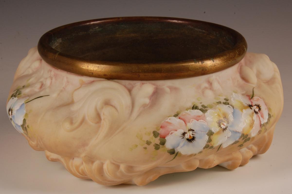 A MONROE GLASS WAVECREST FERNER