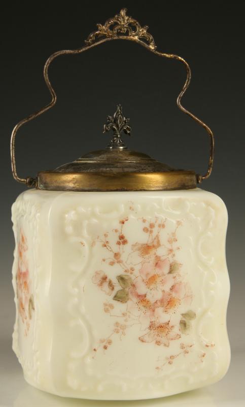 WAVECREST BISCUIT JAR WITH QUADRUPLE PLATE HANDLE AND LID