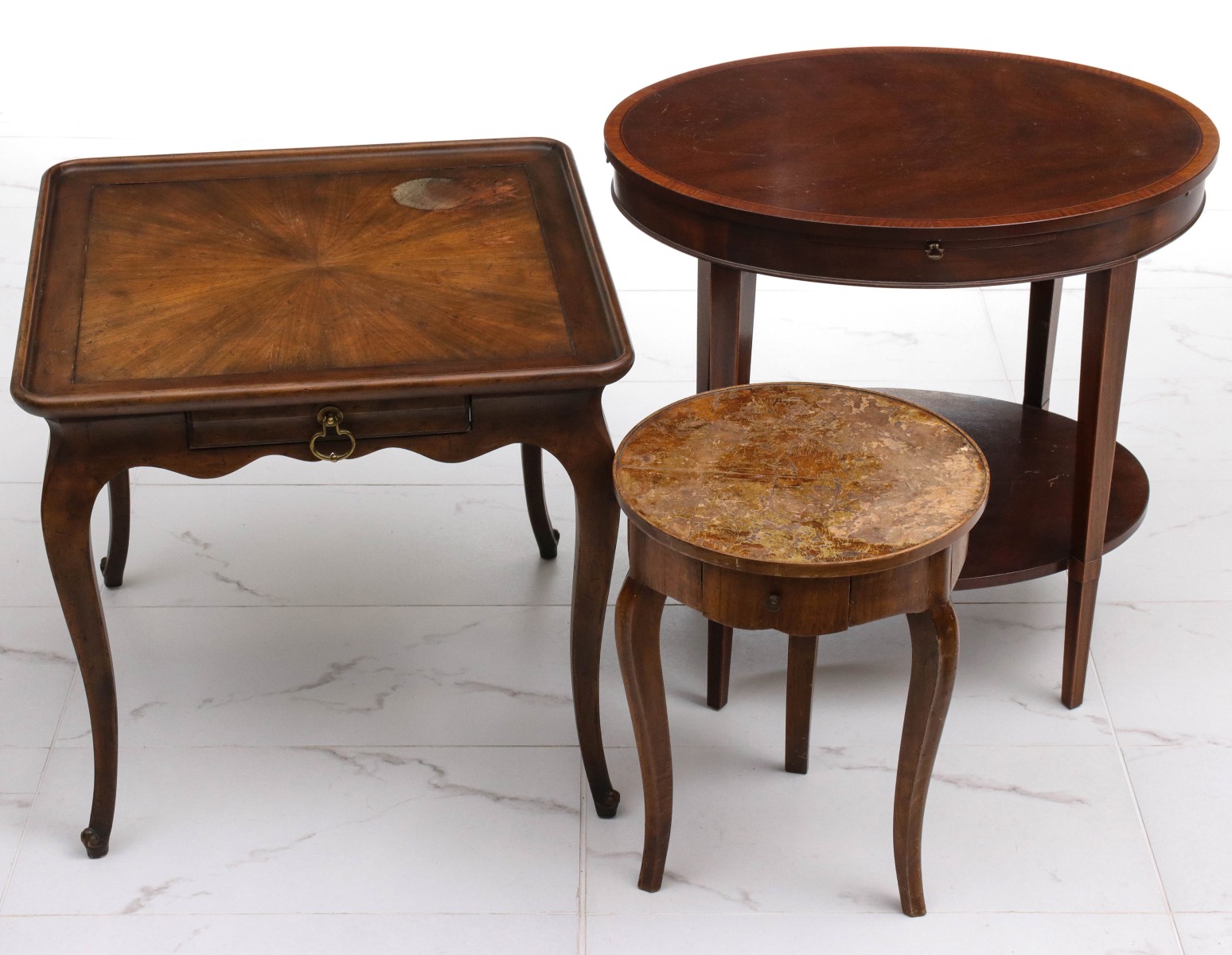 THREE 20TH CENTURY SIDE TABLES