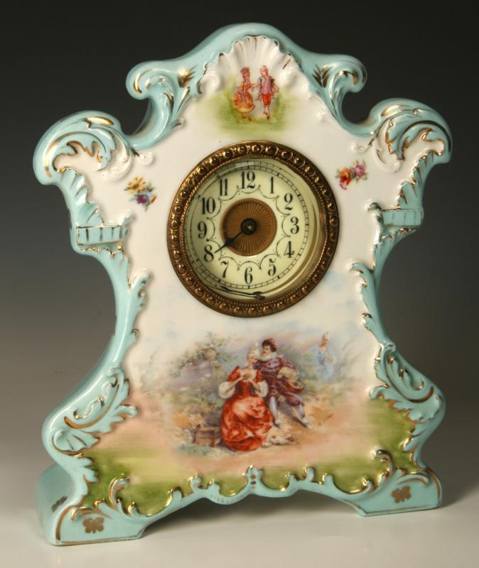 A VICTORIA CARLSBAD CHINA CASE CLOCK 