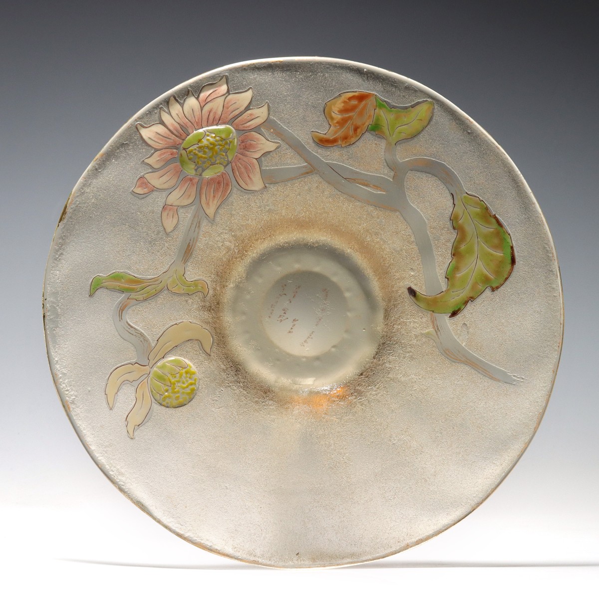 FRENCH ART NOUVEAU GLASS SIGNED CRISTALLERIE DE GALLÃ‰