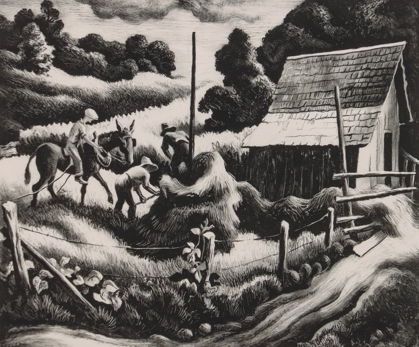 THOMAS HART BENTON (1889-1975) PENCIL SIGNED LITHO