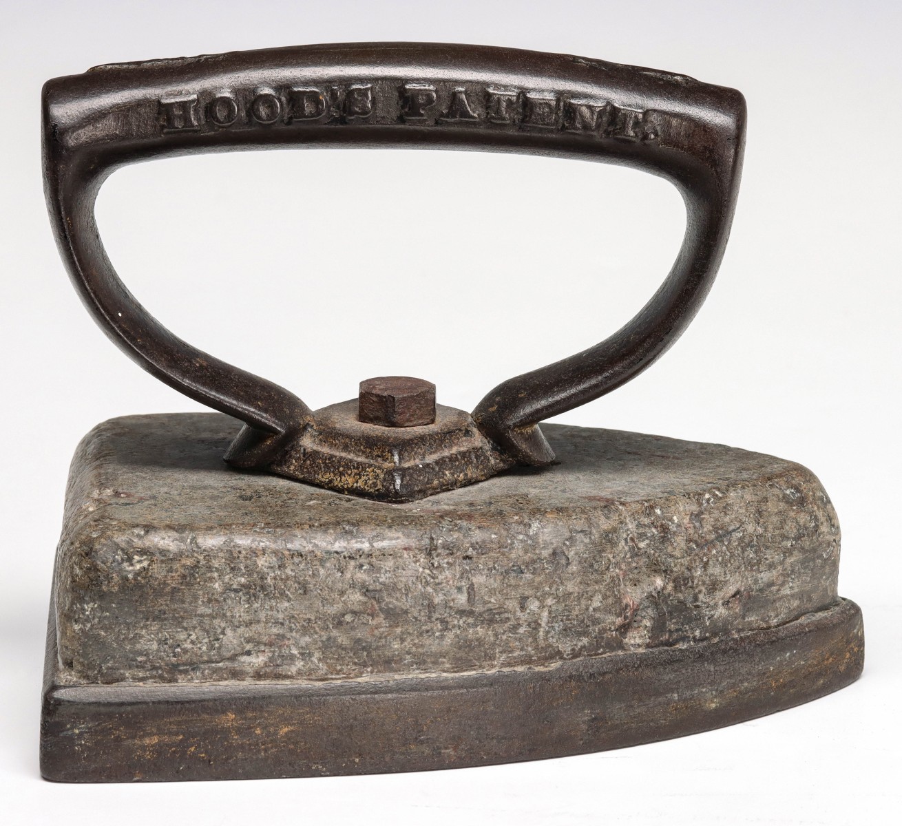 HOOD'S PATENT SOAP STONE SAD IRON DATED 1867