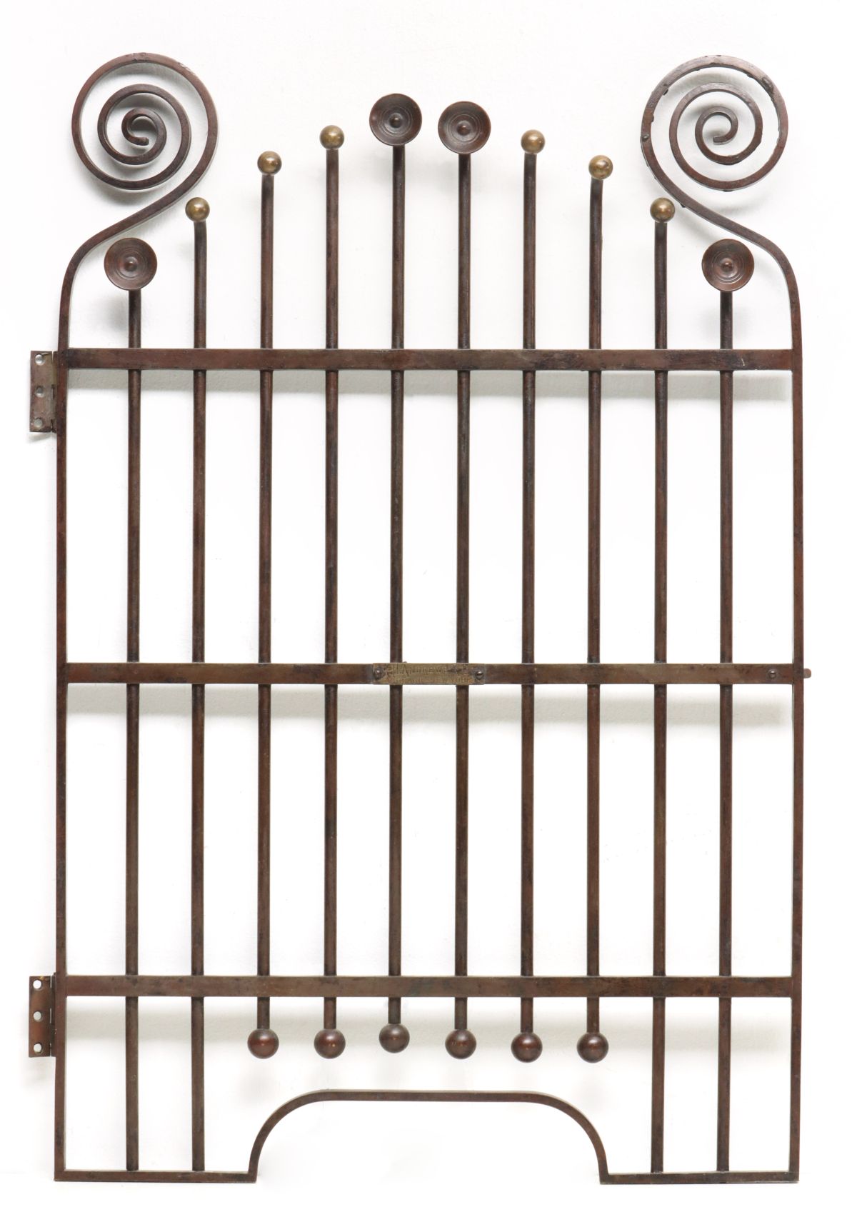 AN ORNAMENTAL BRONZE TELLER CAGE DOOR CIRCA 1880