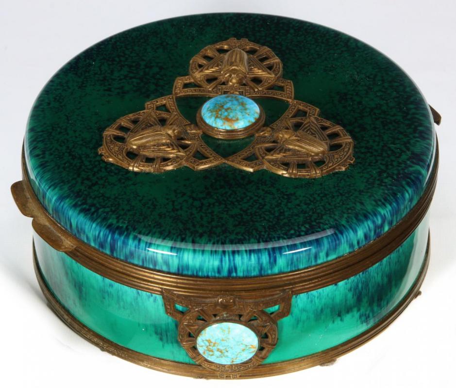 A PAUL MILET ART DECO BRONZE MOUNTED SEVRES BOX 