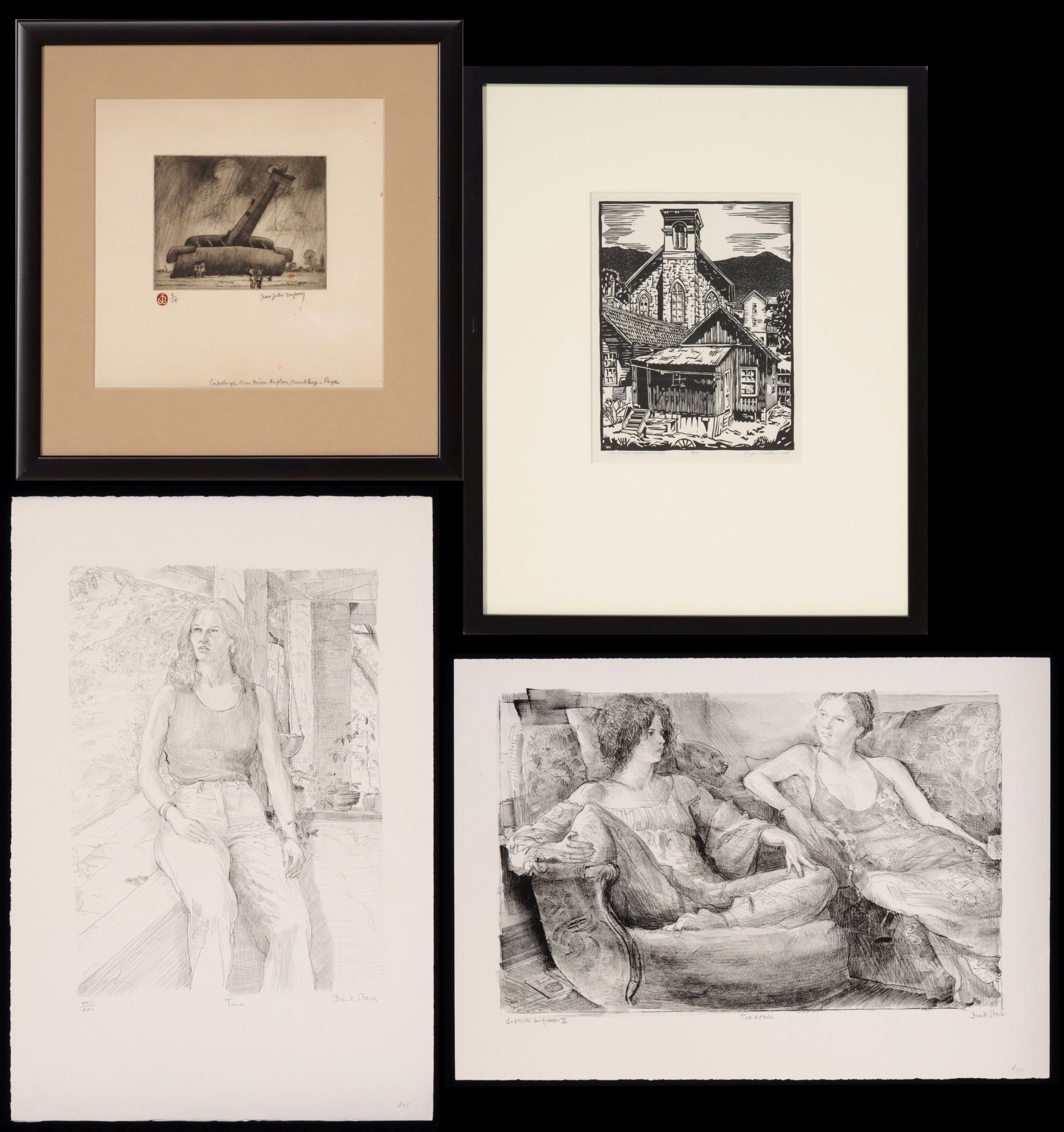 A COLLECTION OF PENCIL SIGNED PRINTS INCL FRANK STACK