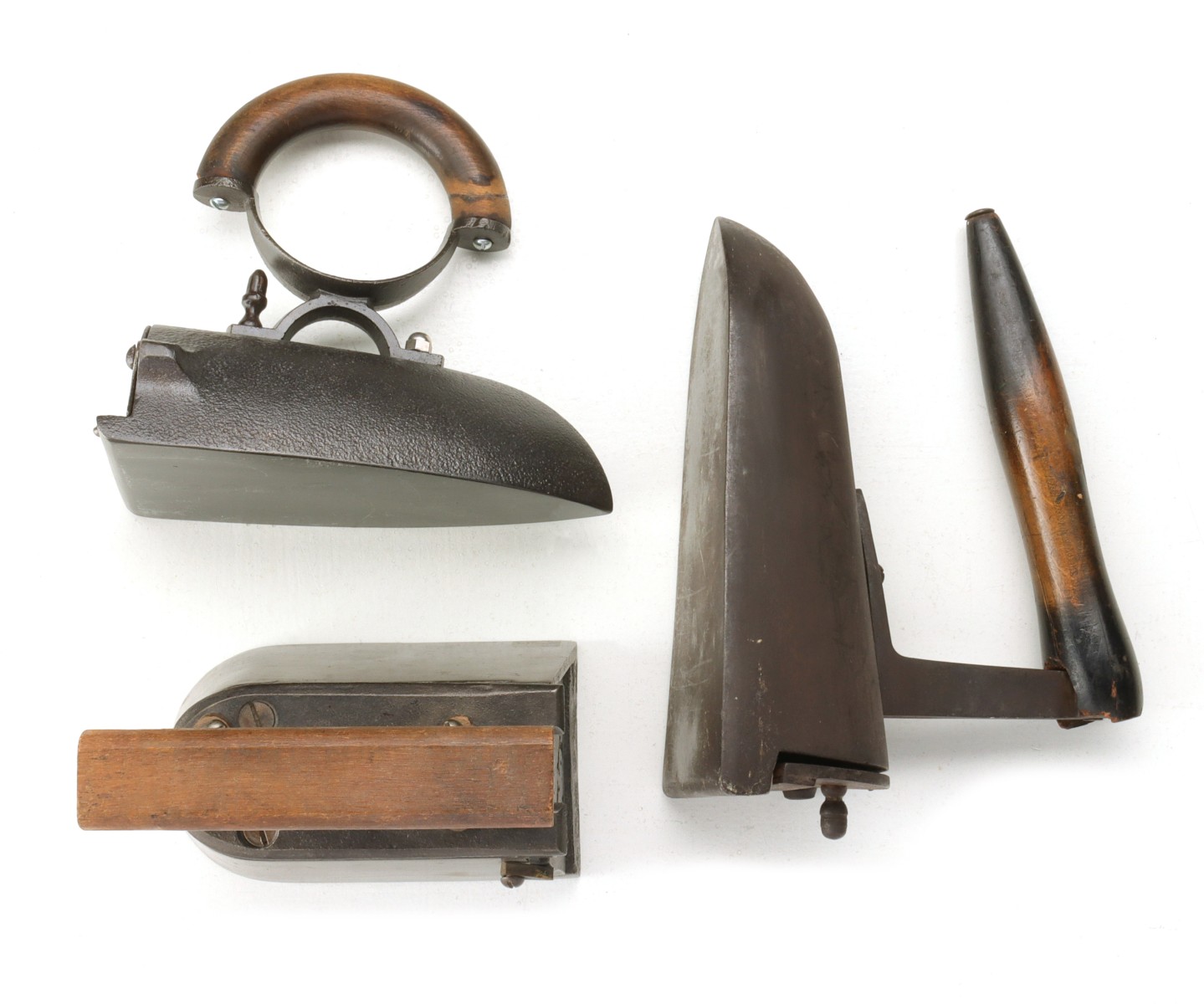 THREE ANTIQUE BOX IRONS
