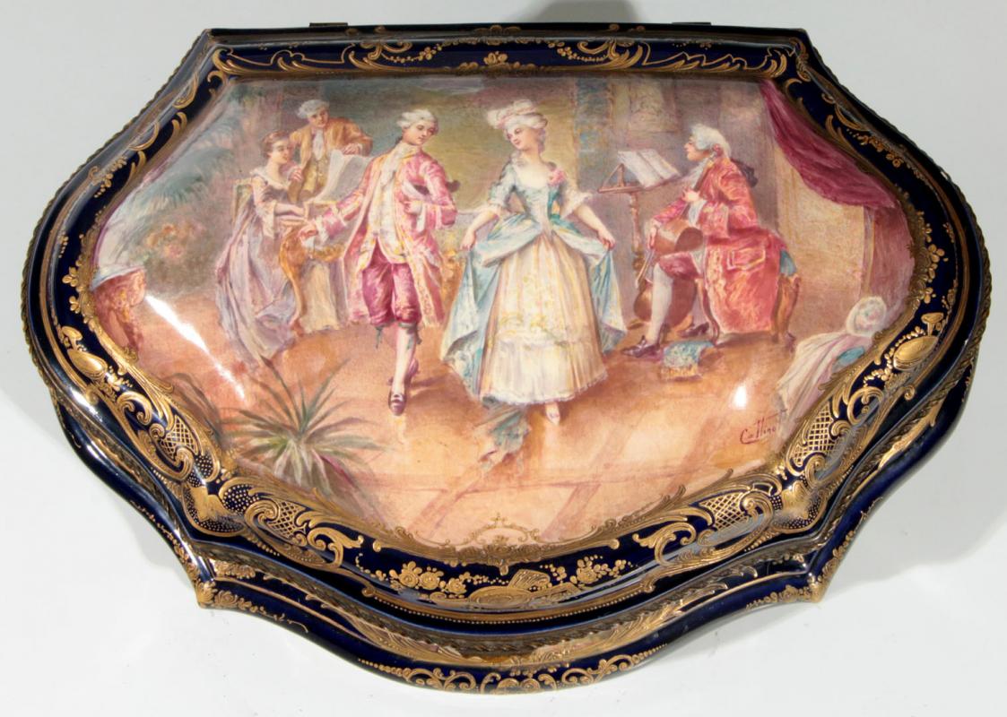 A LARGE AND IMPRESSIVE 19TH C. SEVRES CASKET