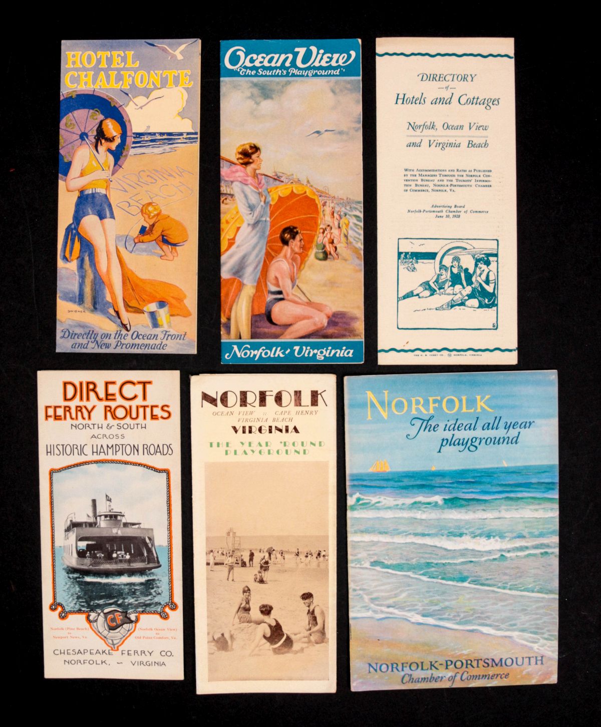 PRR AND VIRGINIA BEACH TRAVEL ADVTG (18PCS)