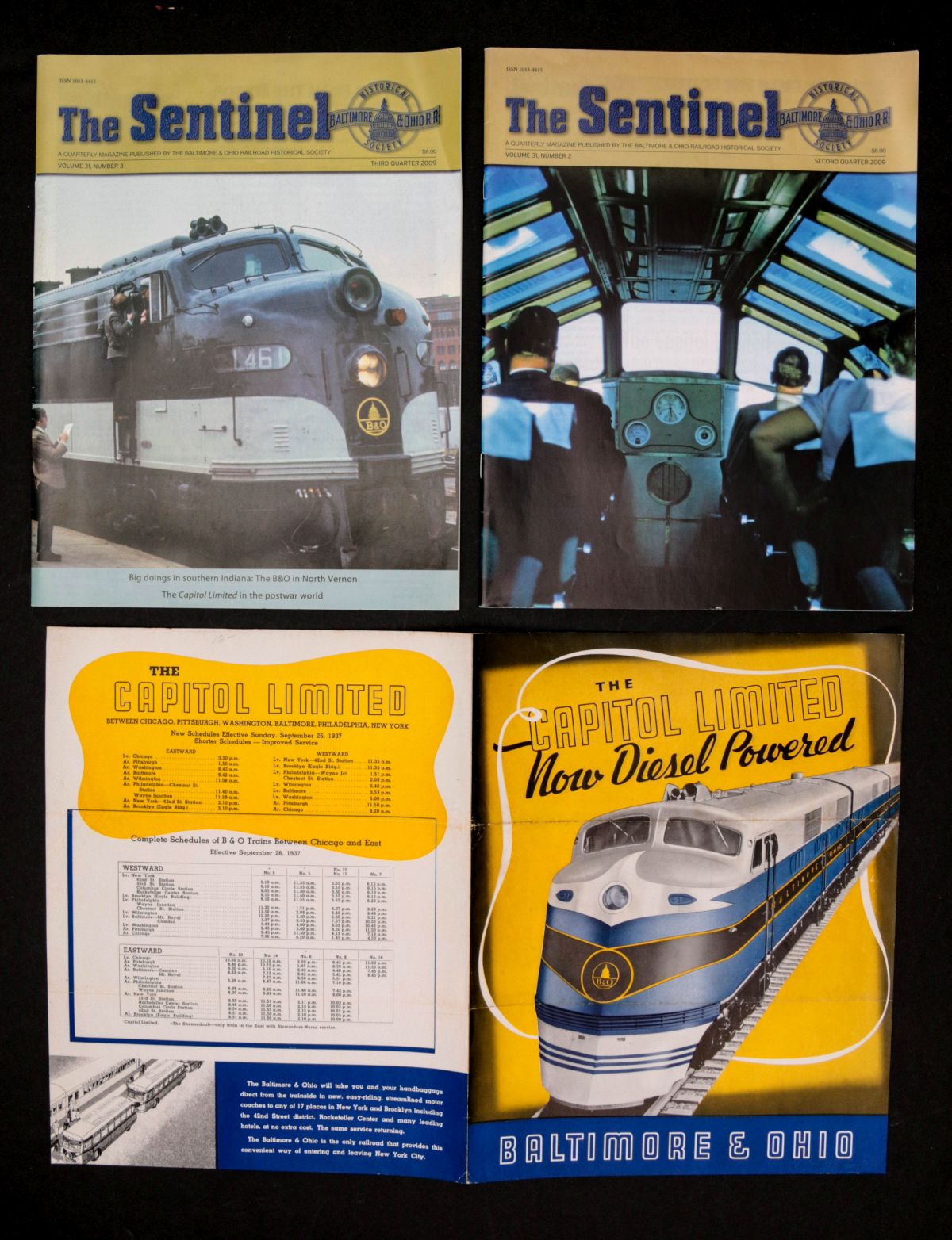 THE SENTINEL AND OTHER B & O RR EPHEMERA (12PCS)