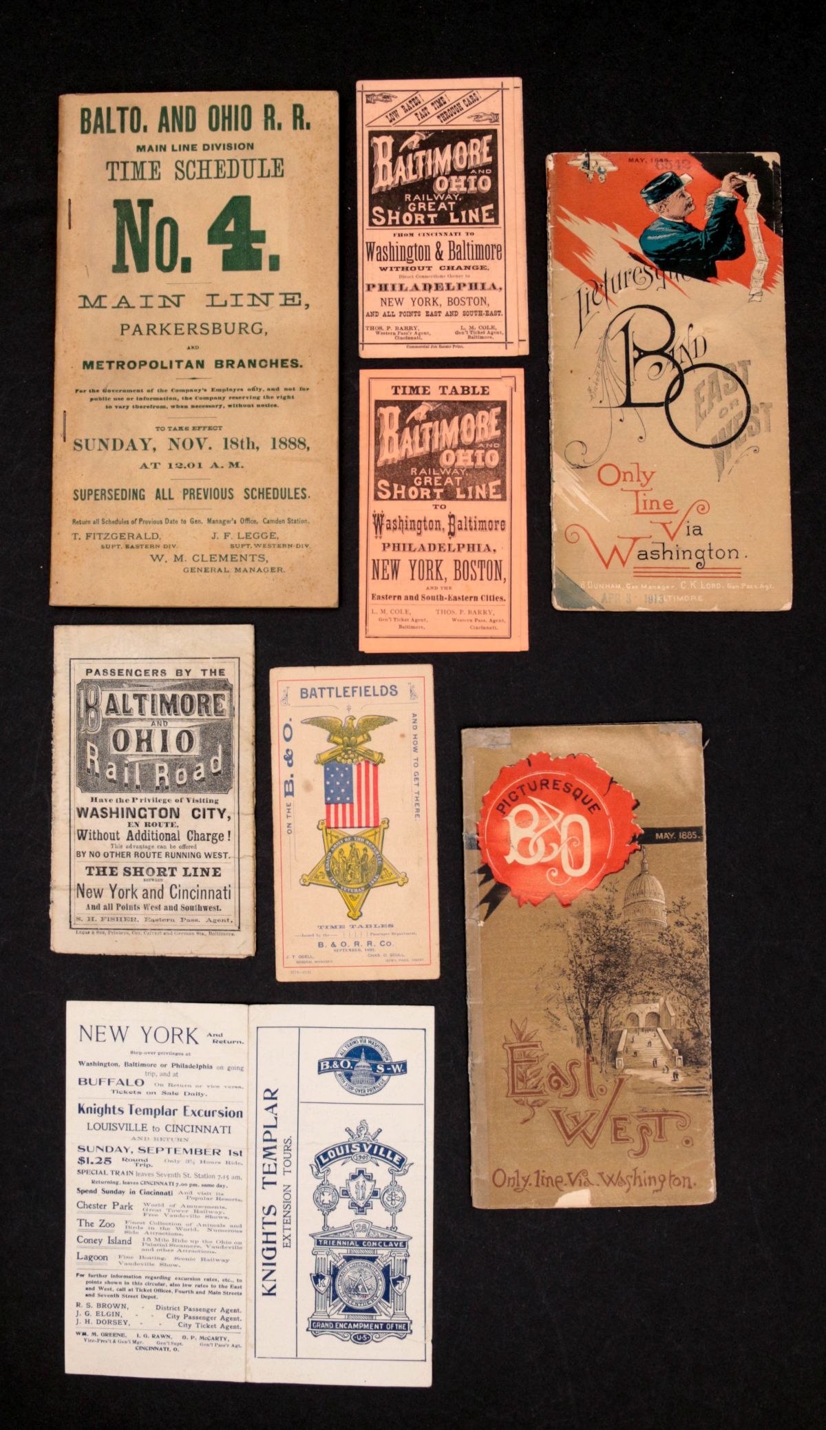 A COLLECTION OF B & O RAILROAD EPHEMERA C. 1890